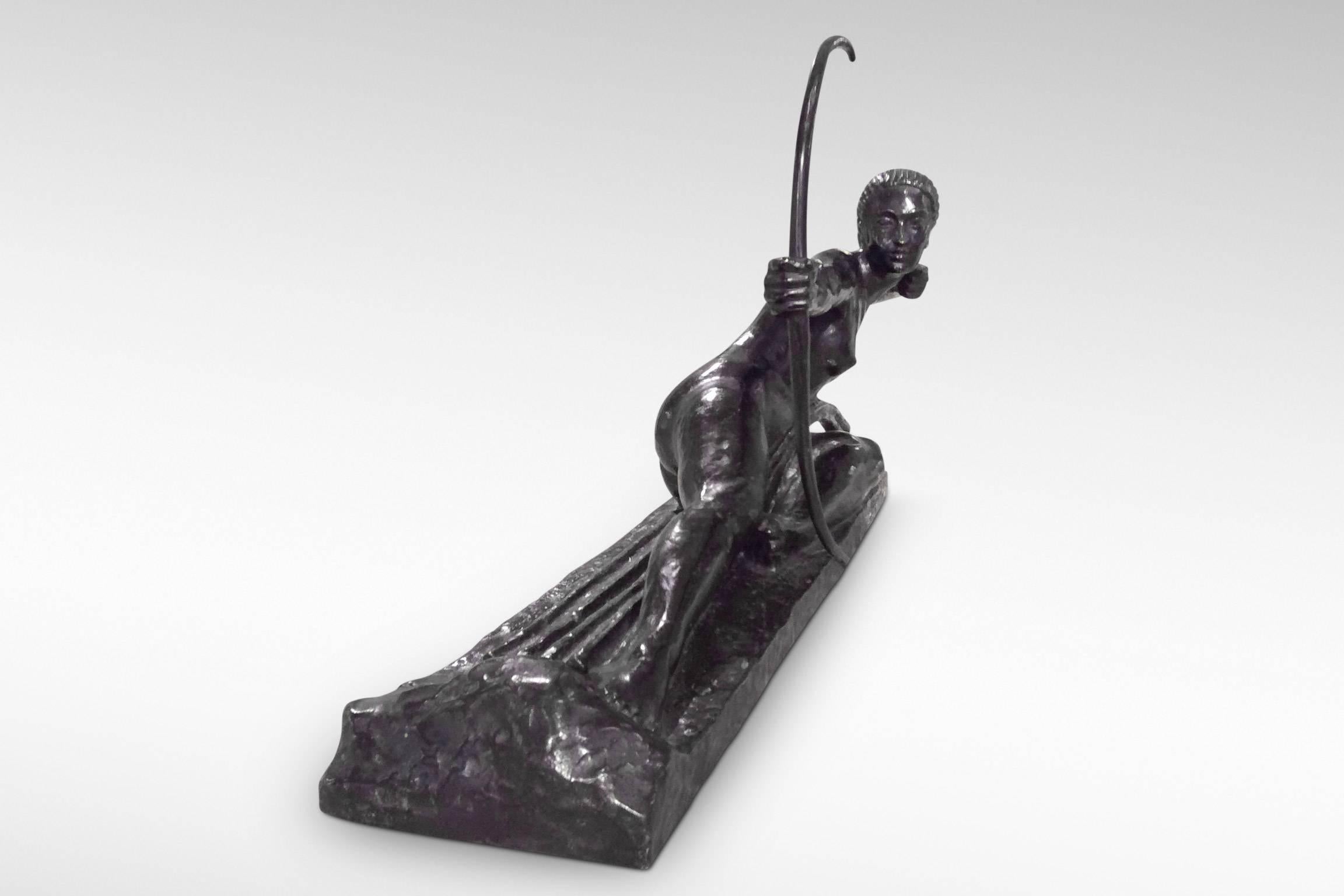 20th Century 'Penthesilia Queen of the Amazons' by Marcel Bouraine: Art Deco Bronze For Sale