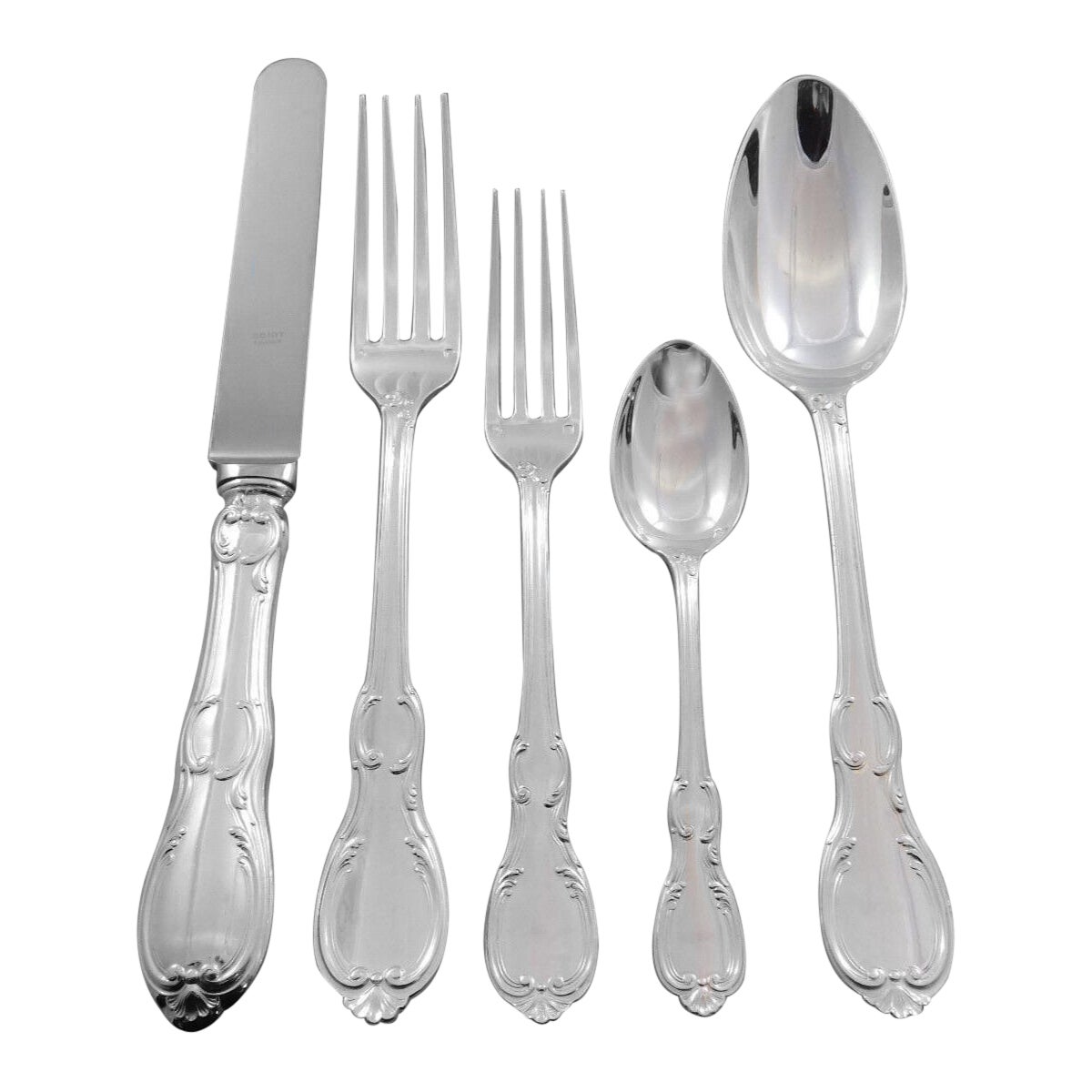 Penthievre von Odiot France 950, 61-teiliges Tafelbesteck aus Sterlingsilber, Dinner