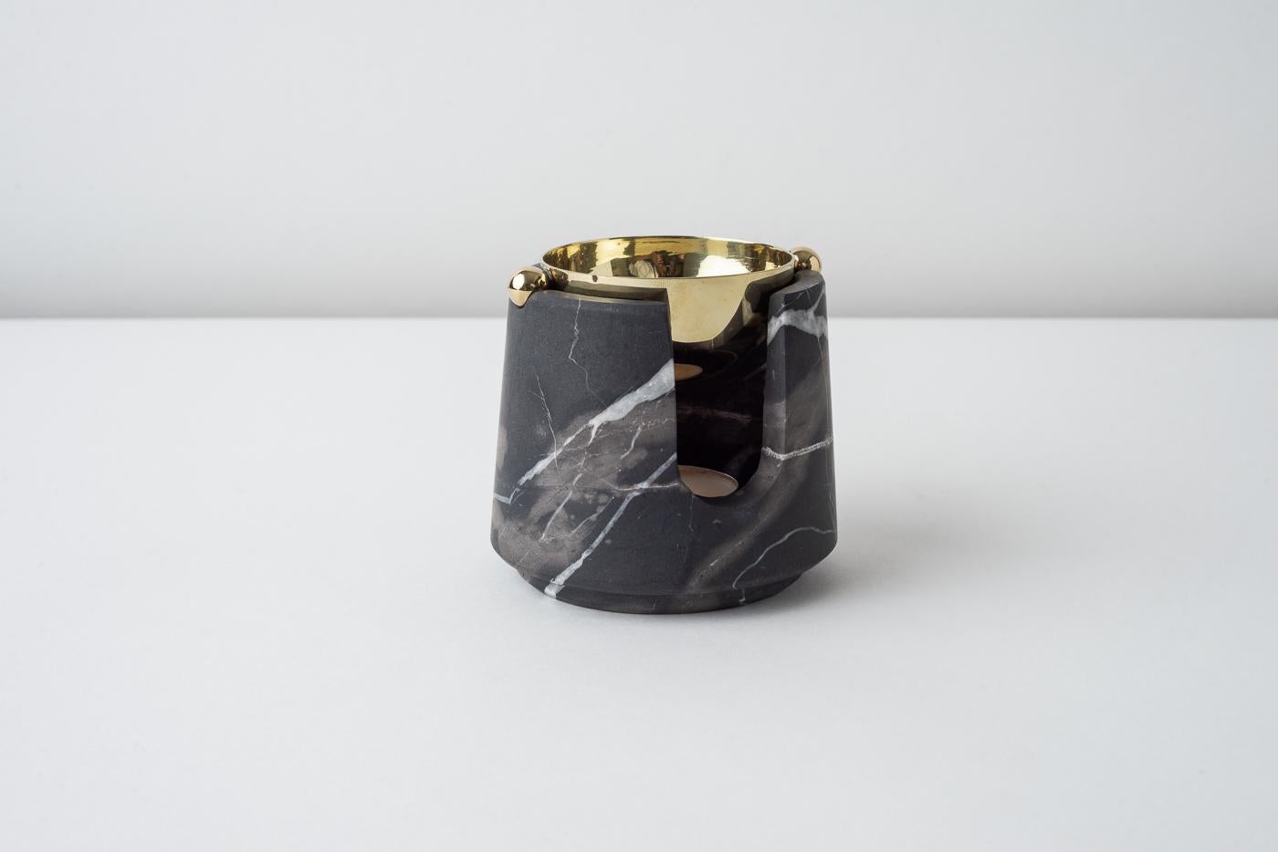 Pentolo Brass & Travertine Marble Oil Diffuser For Sale 8