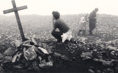 Vintage Croagh Patrick, Ireland (Boy Kneeling by Cross)