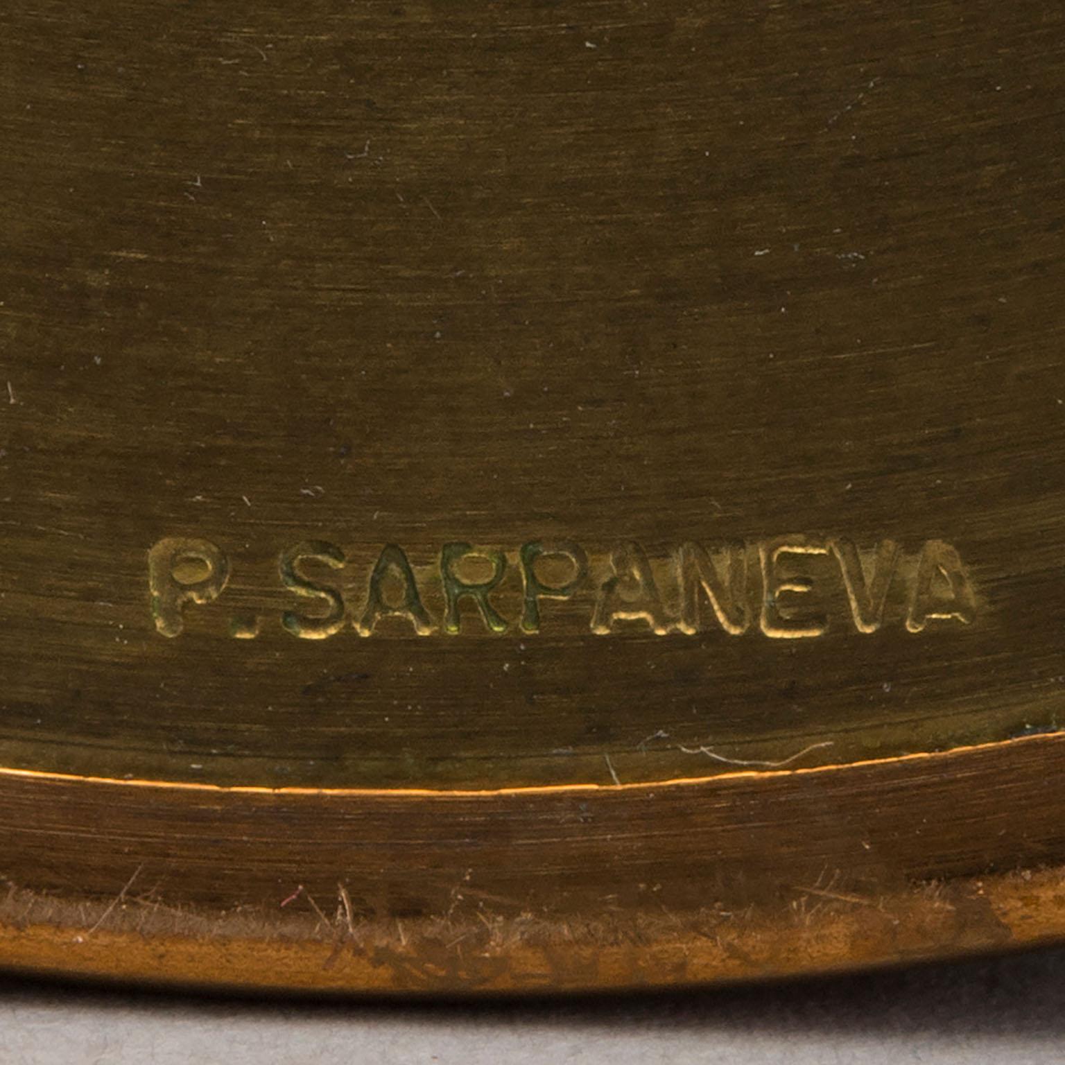 Pentti Sarpaneva, for Turun Hopea, Pair of Brass ‘Pitsi’ Candlesticks, Finland In Good Condition For Sale In Bochum, NRW