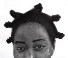 Sa renaissance - 21e siècle, Contemporain, Noir et blanc, Femme, Afrique Cheveux