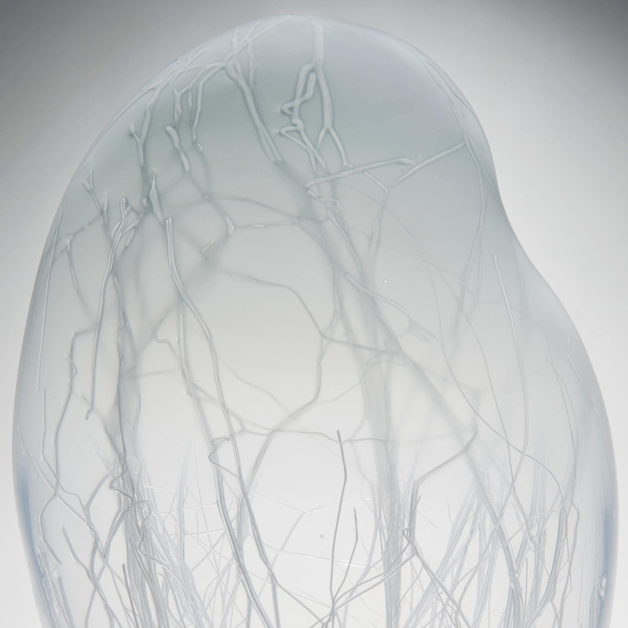 Organic Modern Penumbra in Grey, a White & Dove Grey Glass Sculpture by Enemark & Thompson For Sale