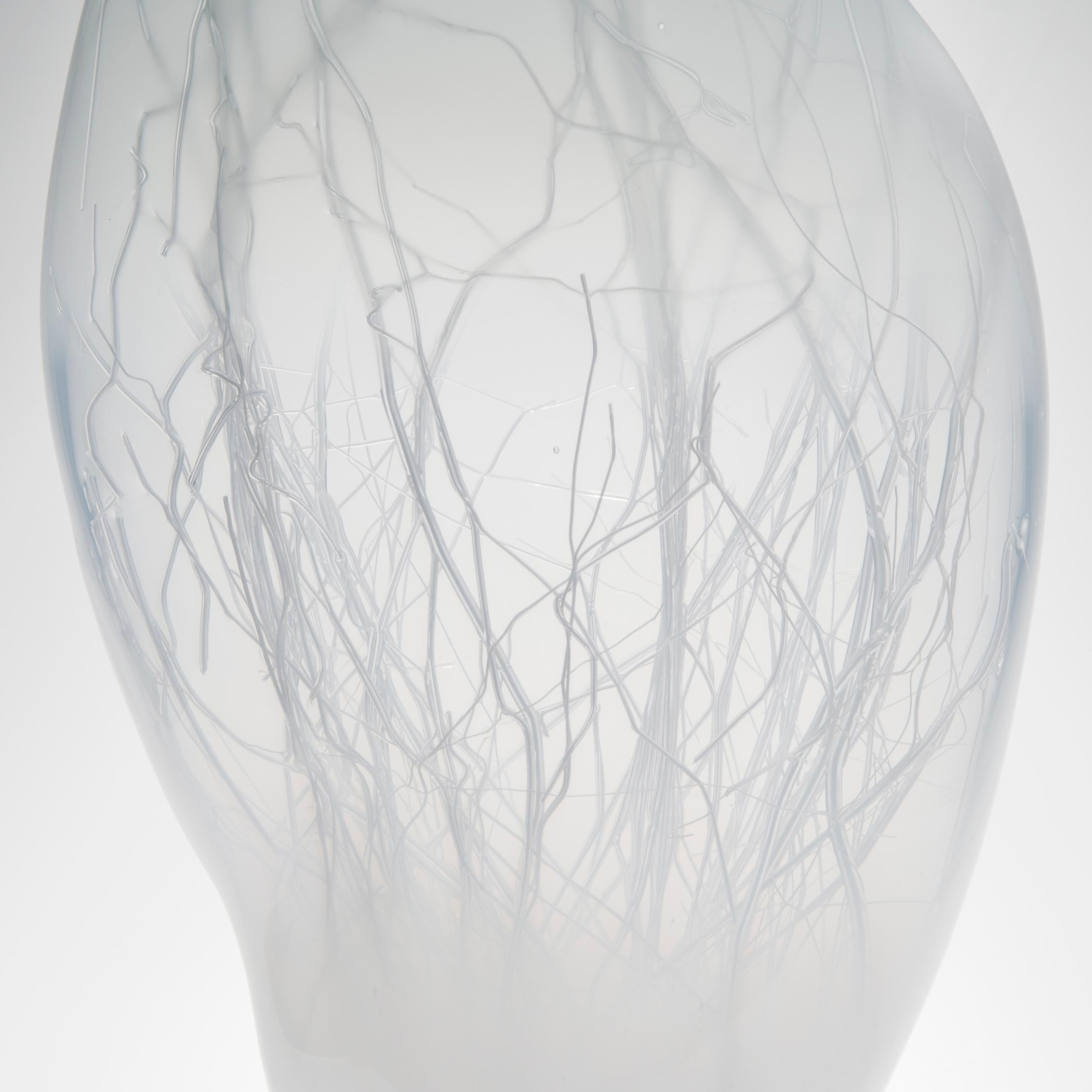 Hand-Crafted Penumbra in Grey, a White & Dove Grey Glass Sculpture by Enemark & Thompson For Sale