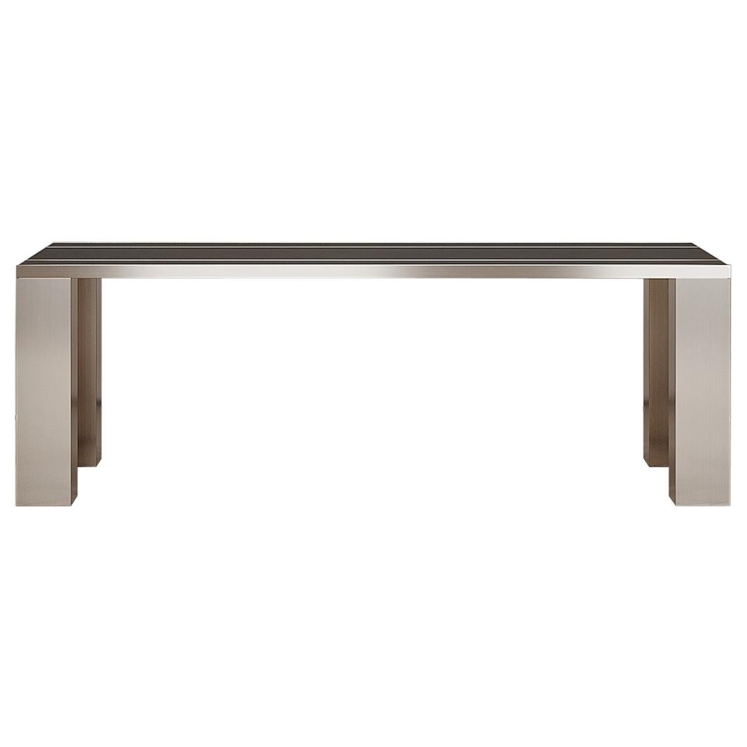 Penumbra Rectangular Dining Table of Oak and Copper, Made in Italy For Sale