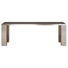 Penumbra Rectangular Dining Table of Oak and Copper, Made in Italy