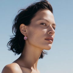 Peony Flower Hook Earrings
