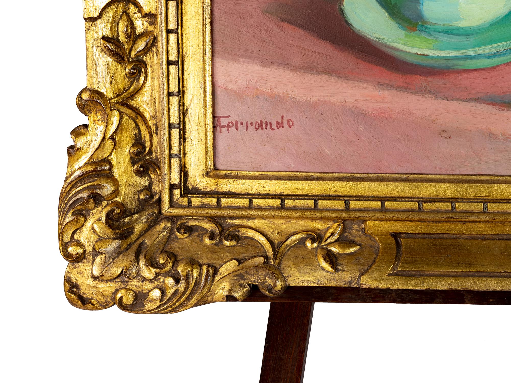 French Peony Flowers Painting by Augustin Ferrando 20th Century For Sale