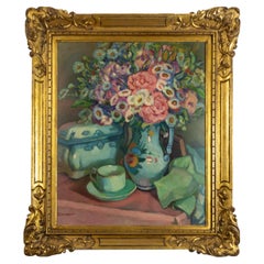 Fleurs de pivoine Peinture d'Augustin Ferrando 20e siècle