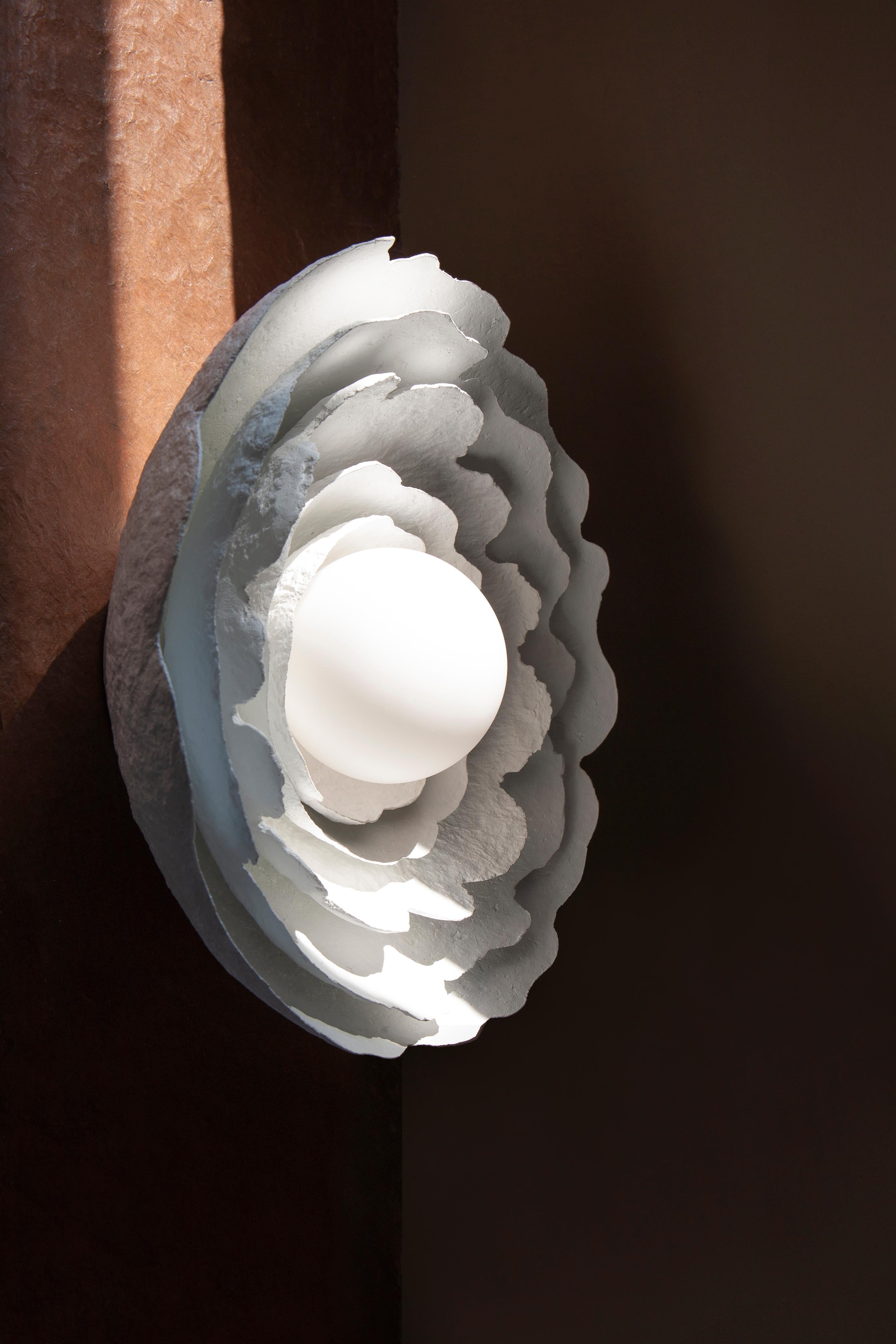 Peony S Wall Sconce by Yalanzhi Objects
Dimensions: D 35 x W 35 x H 13 cm. 
Materials: Cellulose. 

Cellulose is a recycled material that was once forest. A high-quality, durable finish. Highly-pigmented coating. Custom finishes upon request. The