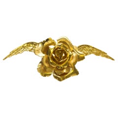 Peony Wing Cocktail Ring in 24K Yellow Gold