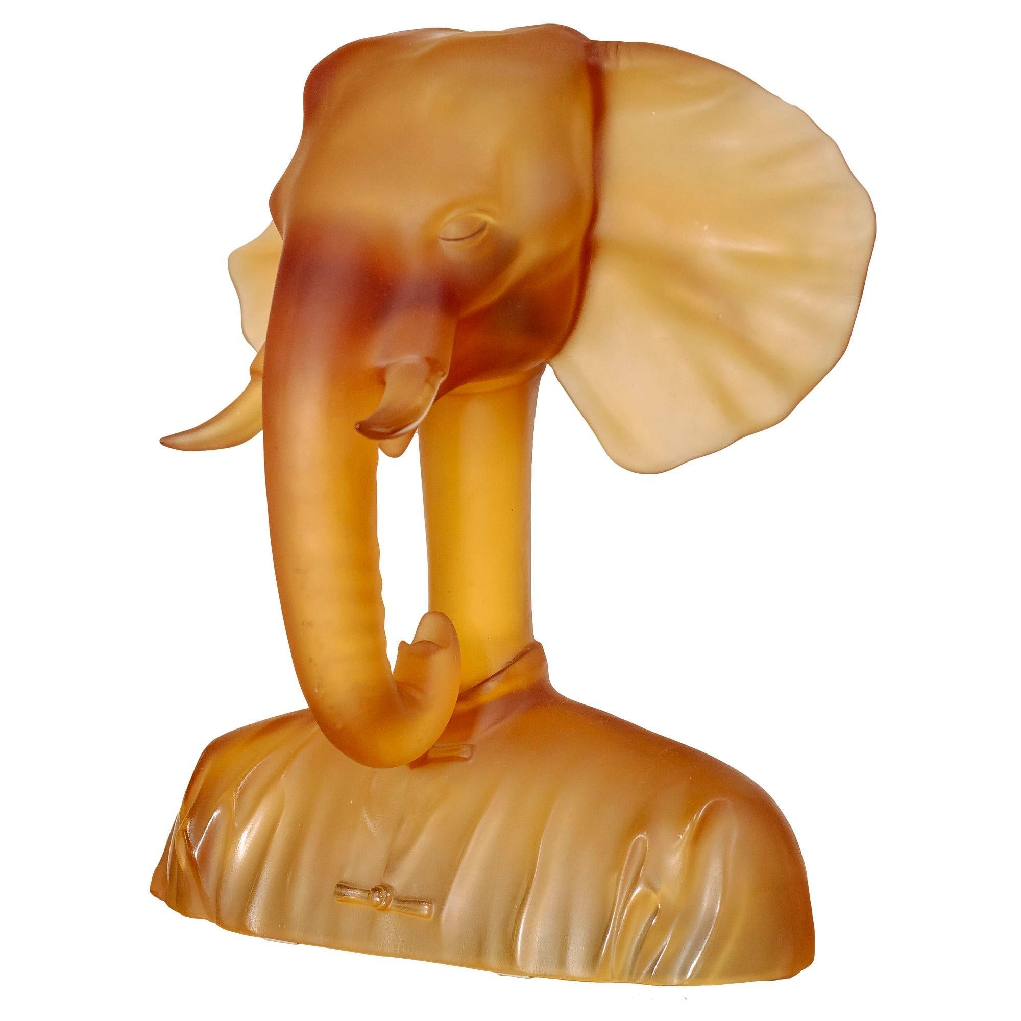 Busto surrealista in ambra di grandi dimensioni in edizione limitata intitolato 