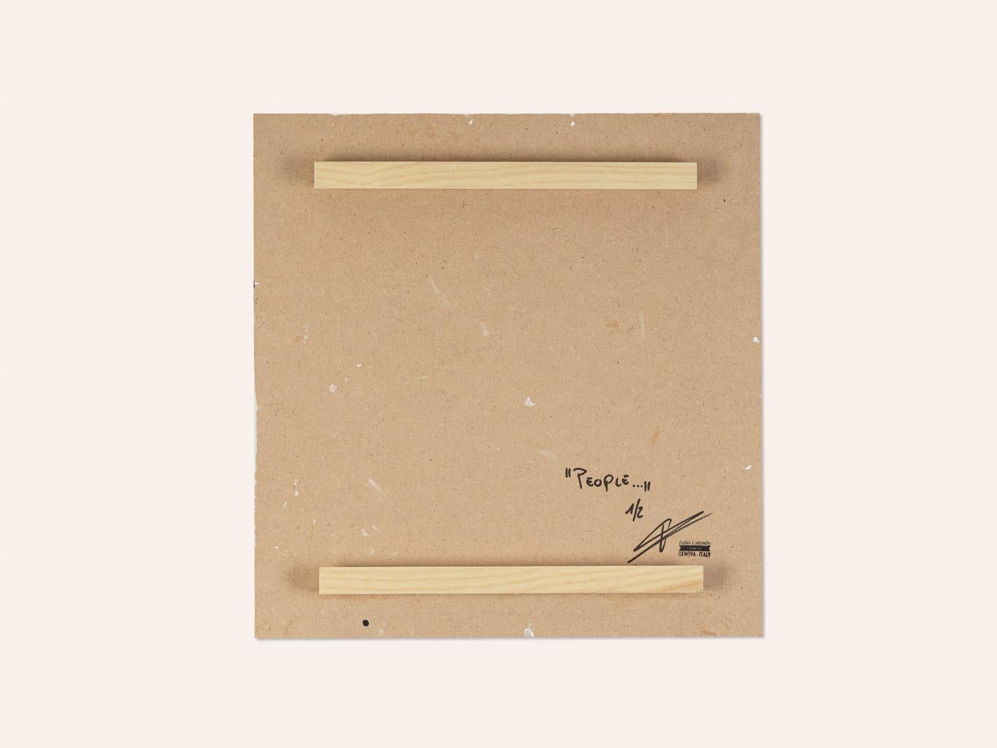 People, Mixed Media auf Hardboard, 'Set' im Angebot 2