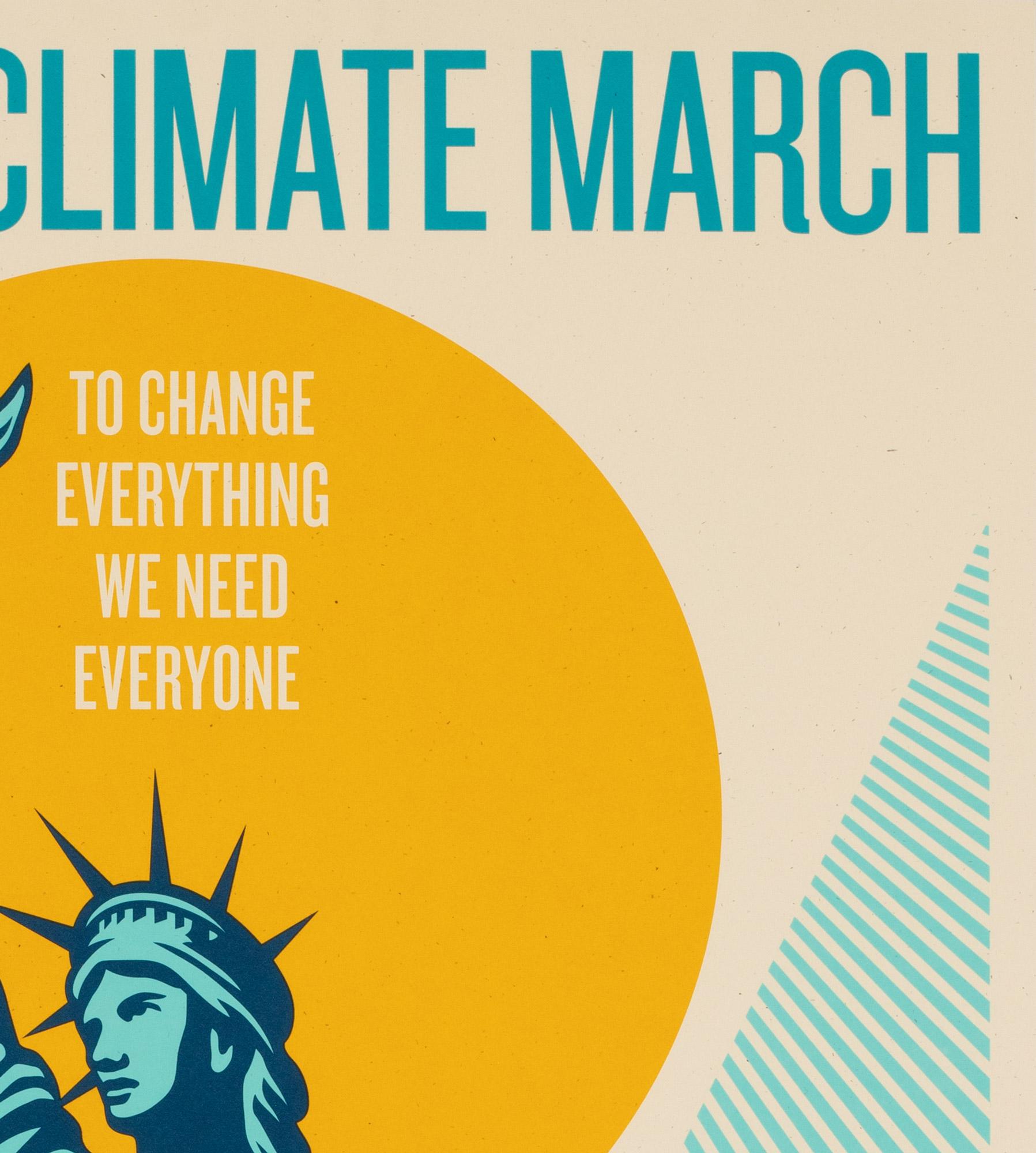 XXIe siècle et contemporain « People's Climate March 2014 Protest » Impression en édition limitée signée, Shepard Fairey en vente