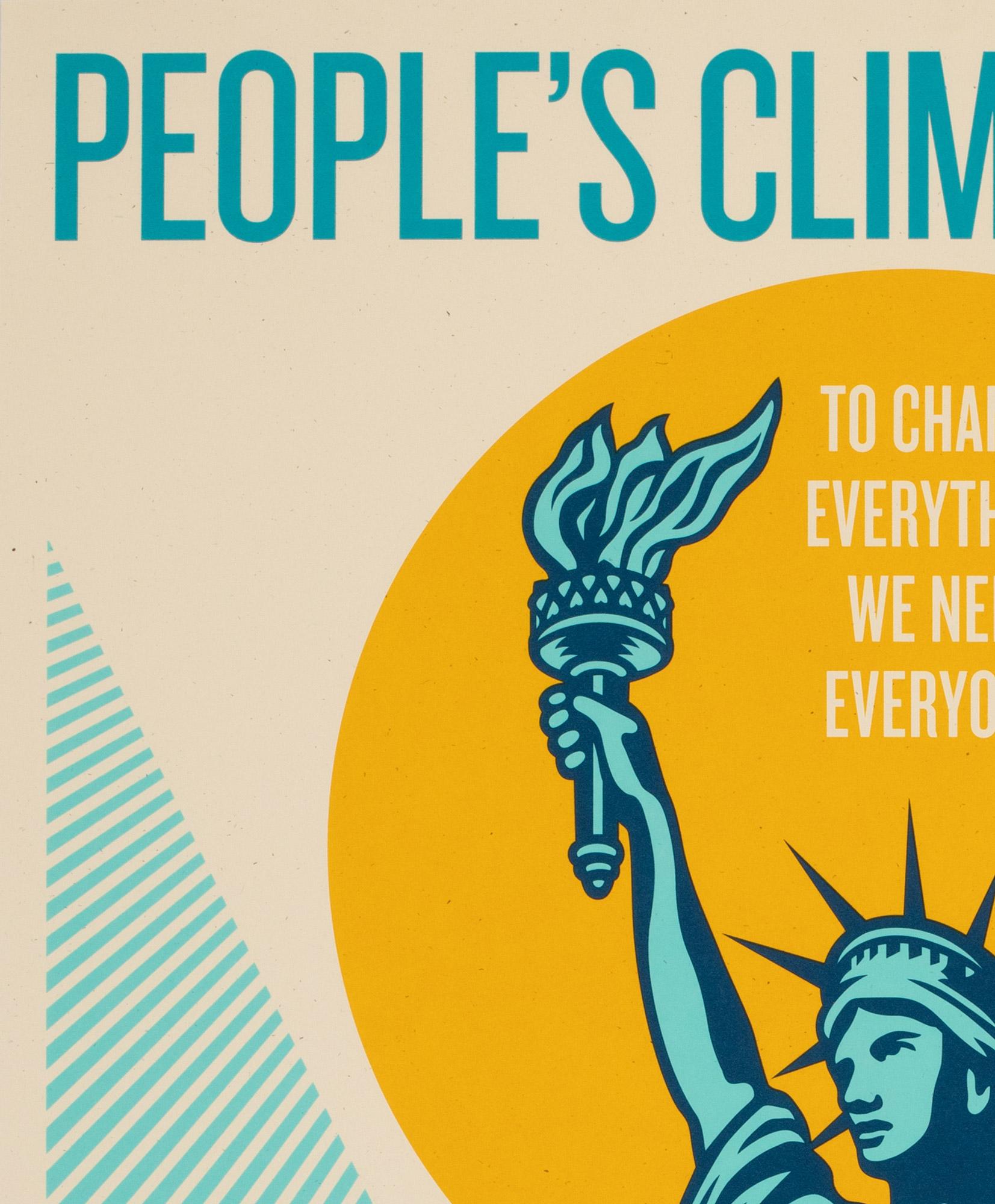 People's Climate Protest, März 2014, signierter Druck in limitierter Auflage, Shepard Fairey (Papier) im Angebot