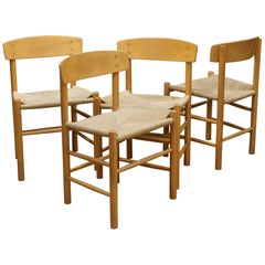 Peoples Danish Freetown Coffee House Chairs Mogensen Midcentury Birch Rush