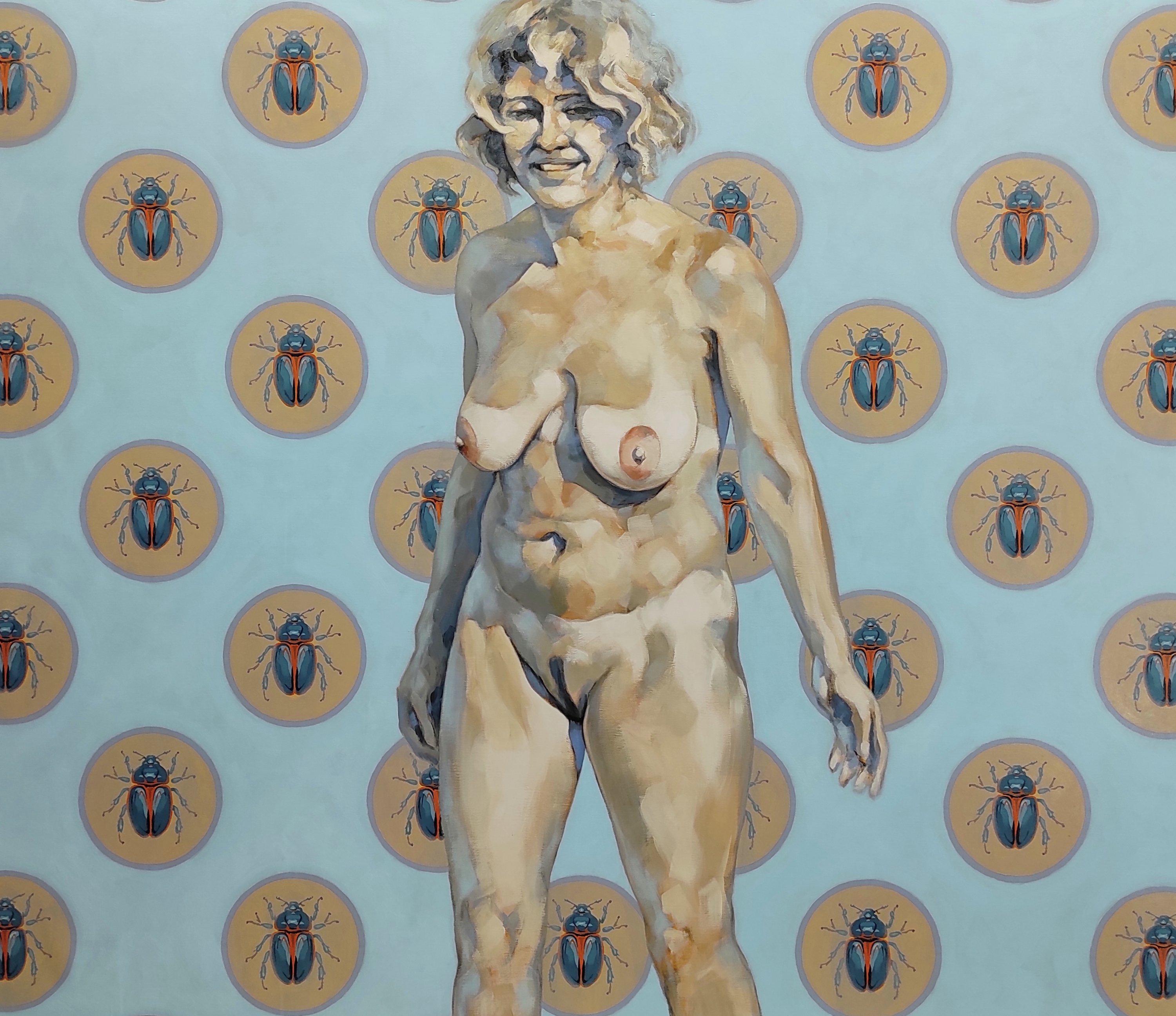 Pep Anton Xaus Nude Painting - Afortunada - 21st Century, Figurative, Nude, Female body, Feminism, Acrylic