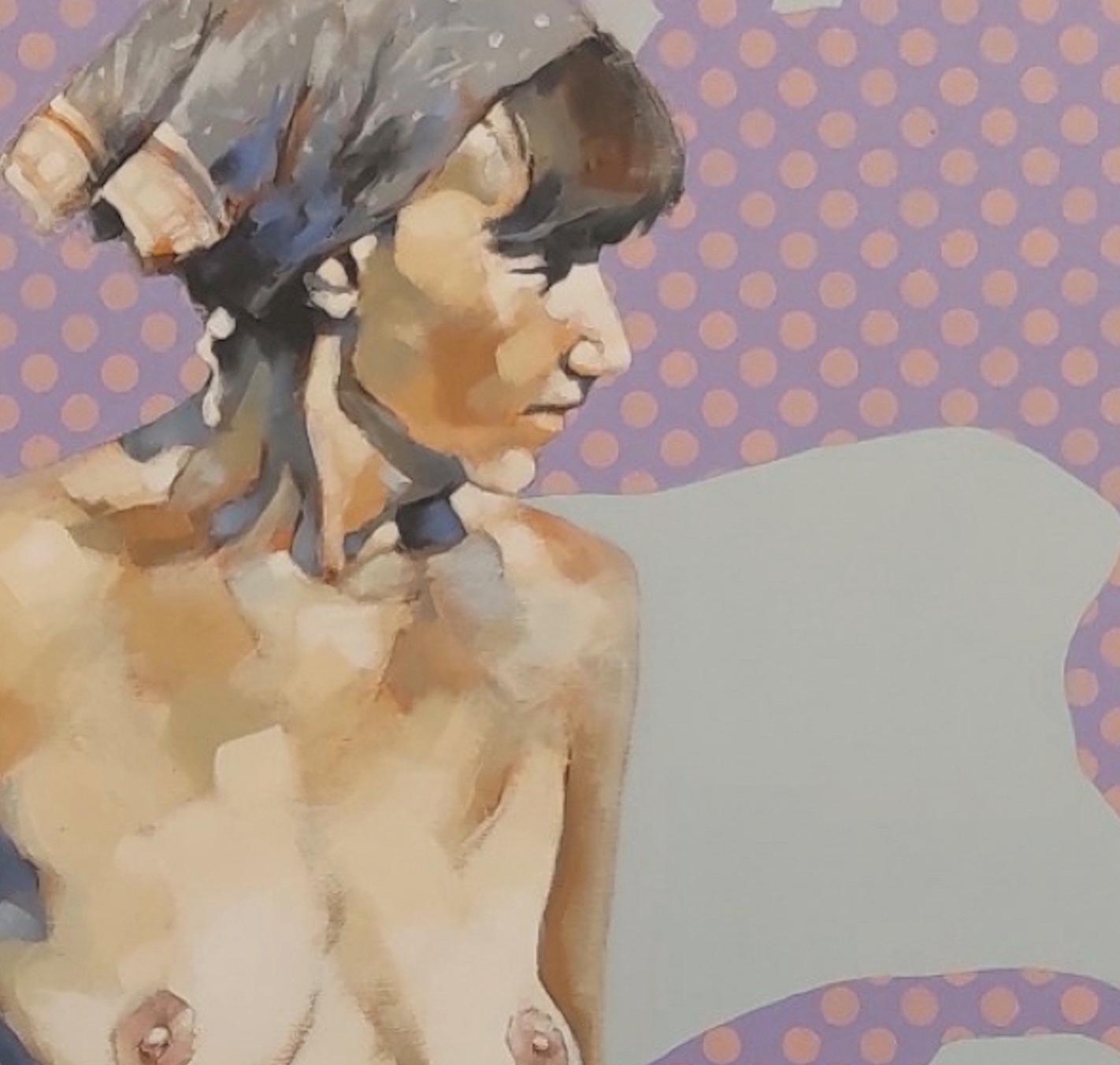 El Pes de la Historia - 21e siècle, figuratif, nu, corps féminin, féminisme, acrylique - Contemporain Painting par Pep Anton Xaus