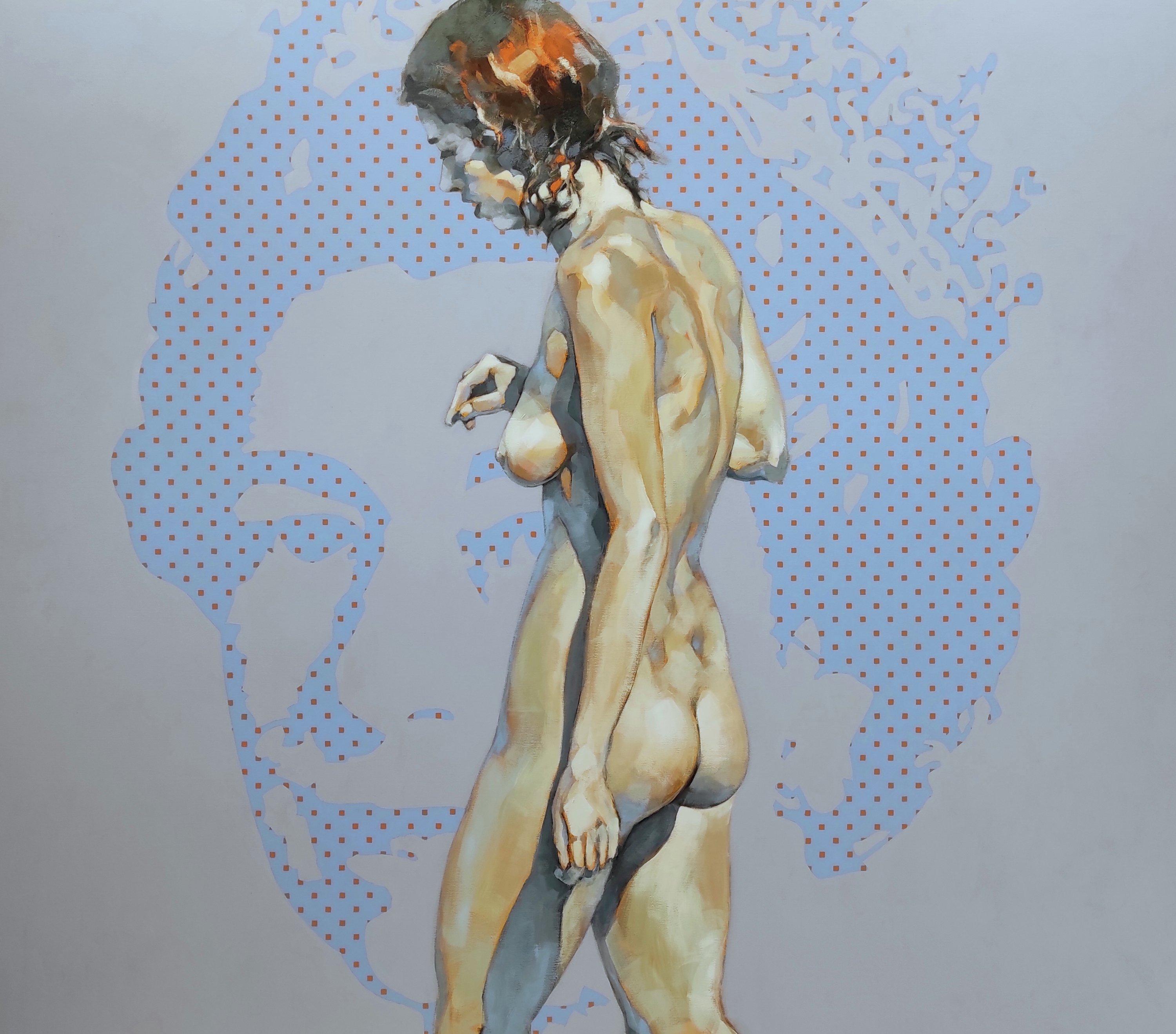 Pep Anton Xaus Nude Painting - La Dona més Rica del Món - 21C, Figurative, Nude, Female body, Feminism, Acrylic