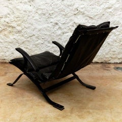 Pep Bonet Tuman Black Leatherette Lounge Chair for Levesta, circa 1969