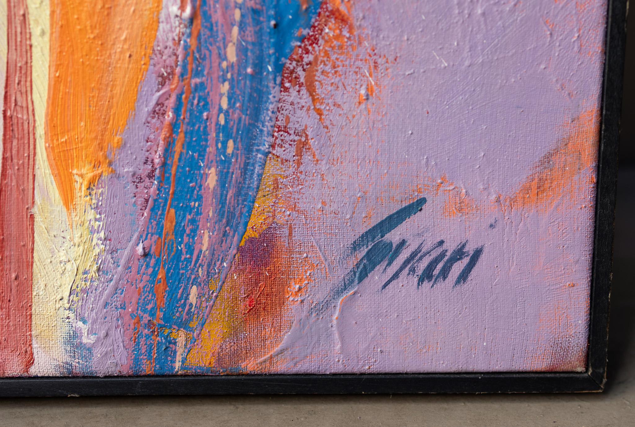 „Two Lovers“ Expressionistische Darstellung zweier Figuren (Expressionismus), Painting, von Pep Suari