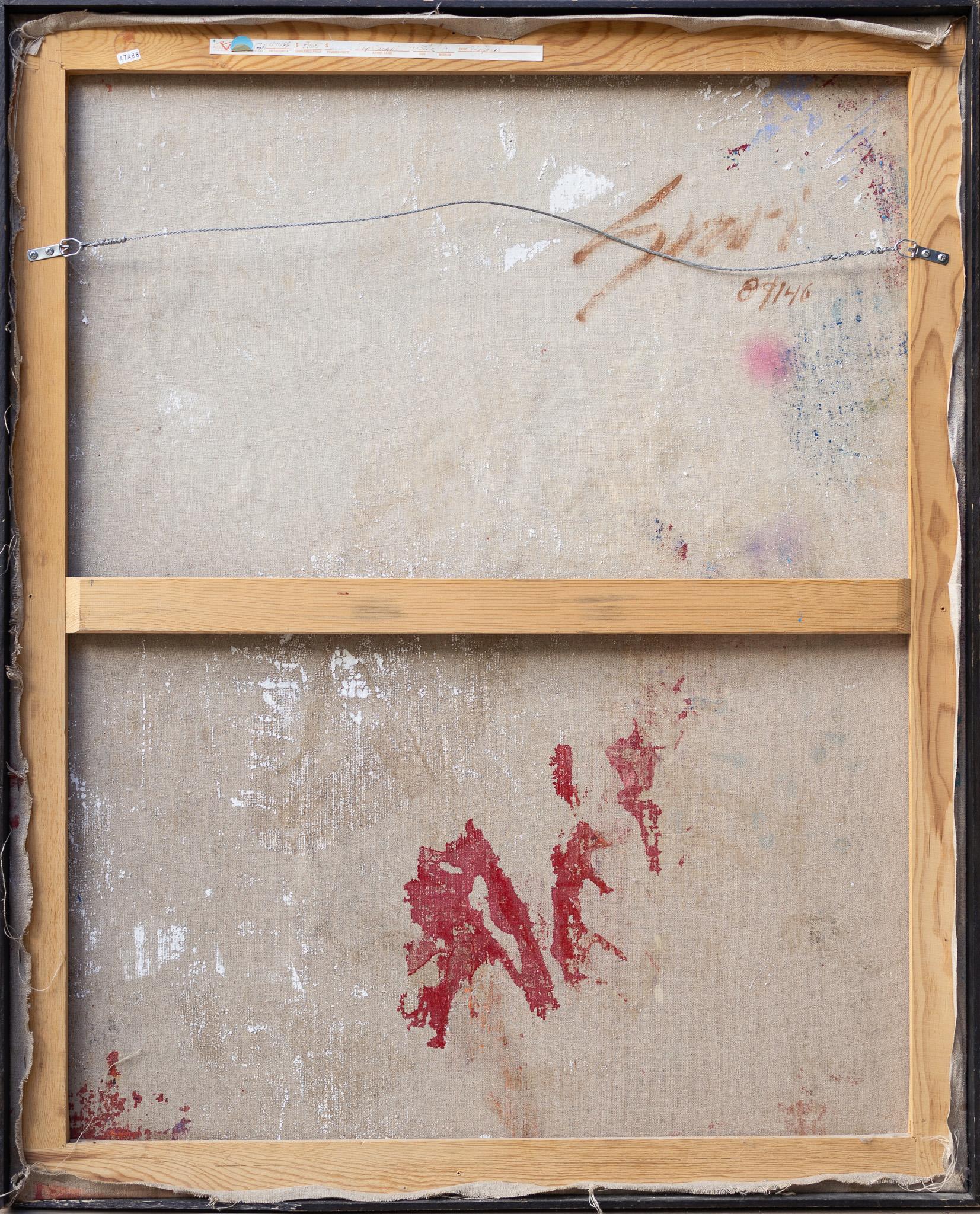 „Two Lovers“ Expressionistische Darstellung zweier Figuren (Beige), Abstract Painting, von Pep Suari