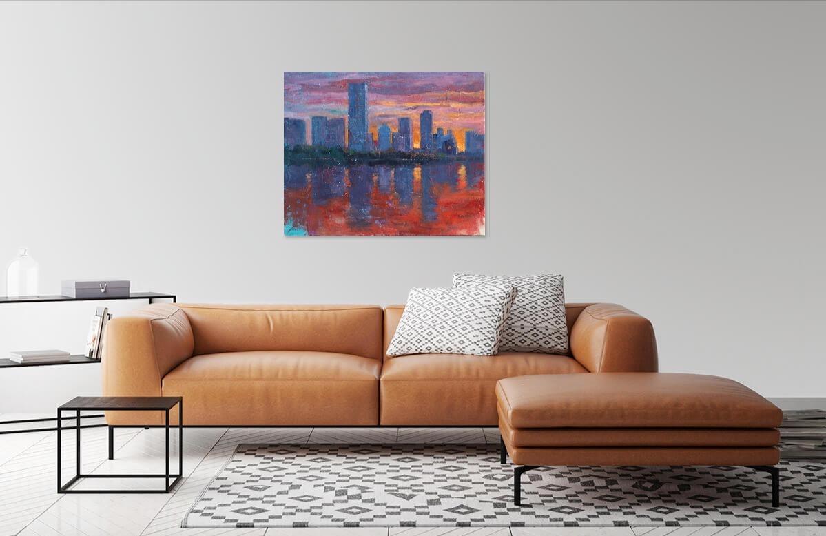 Riflessione sul paesaggio urbano - Painting di Pep Suari