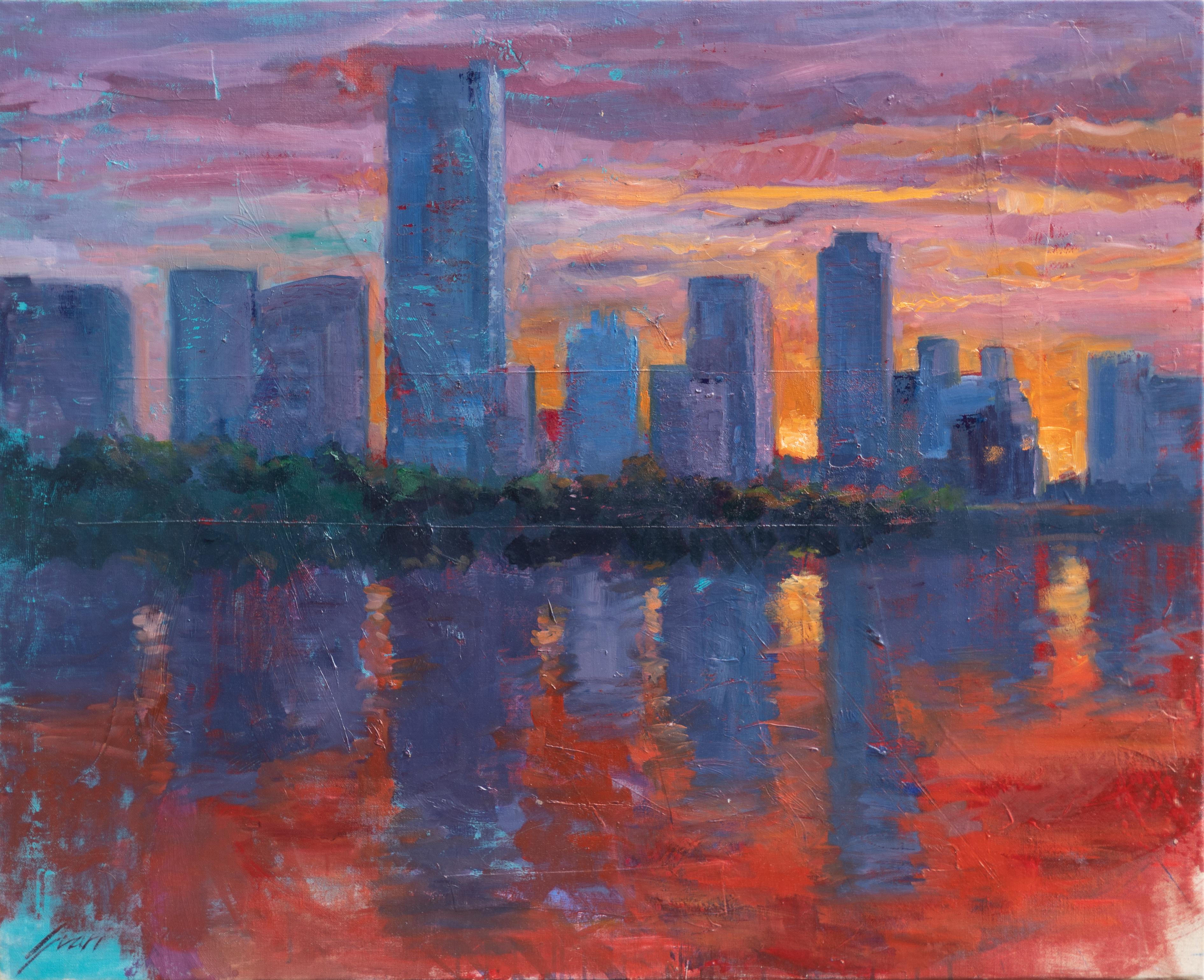 Landscape Painting di Pep Suari - Riflessione sul paesaggio urbano