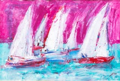 "Sailboats" Expressionist Seascape