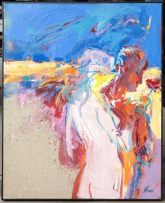 "Two Lovers" Expressionist Depiction of Two Figures