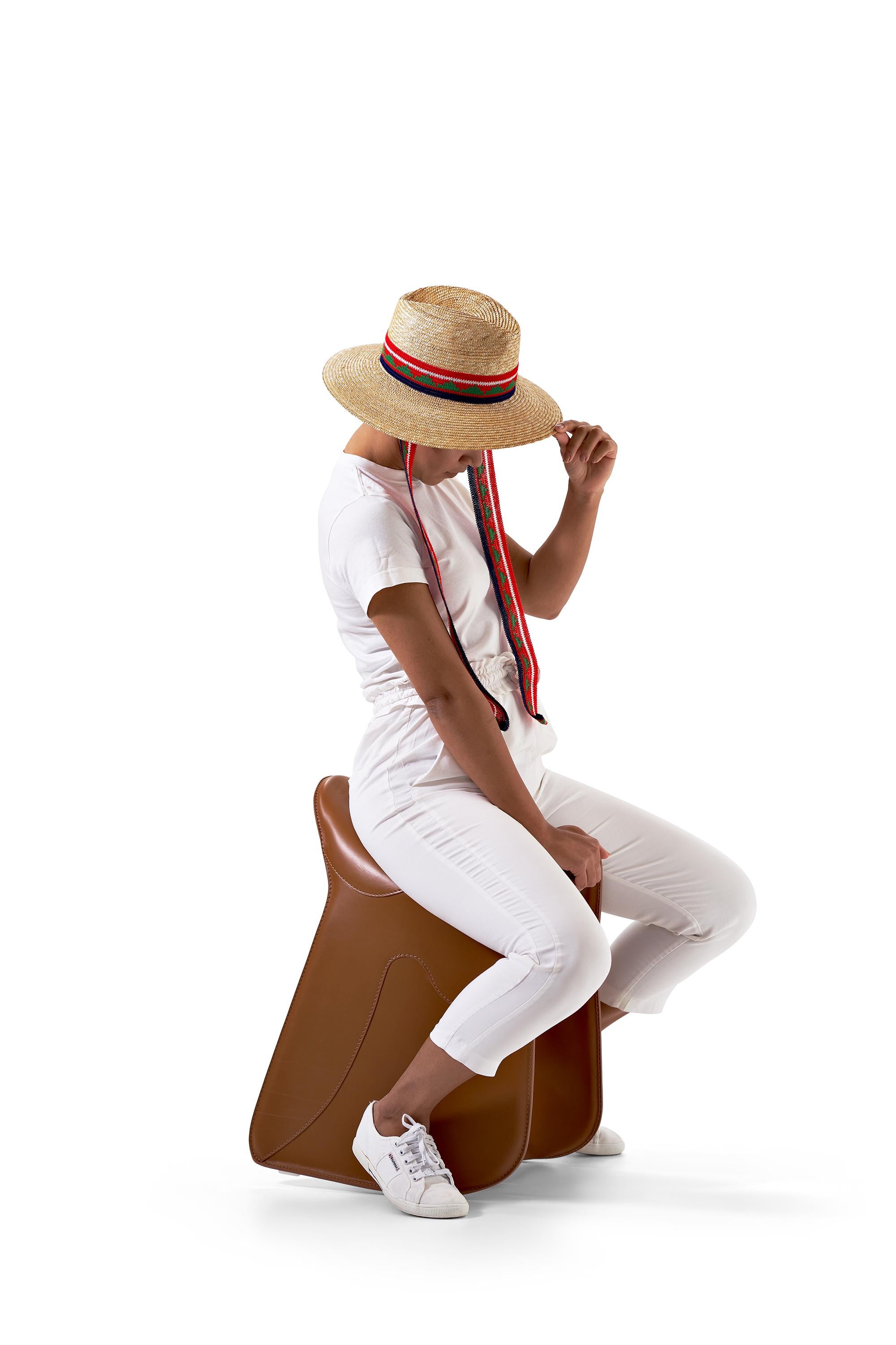 Modern Pepe Chair in Natural Leather by Raffaella Mangiarotti For Sale