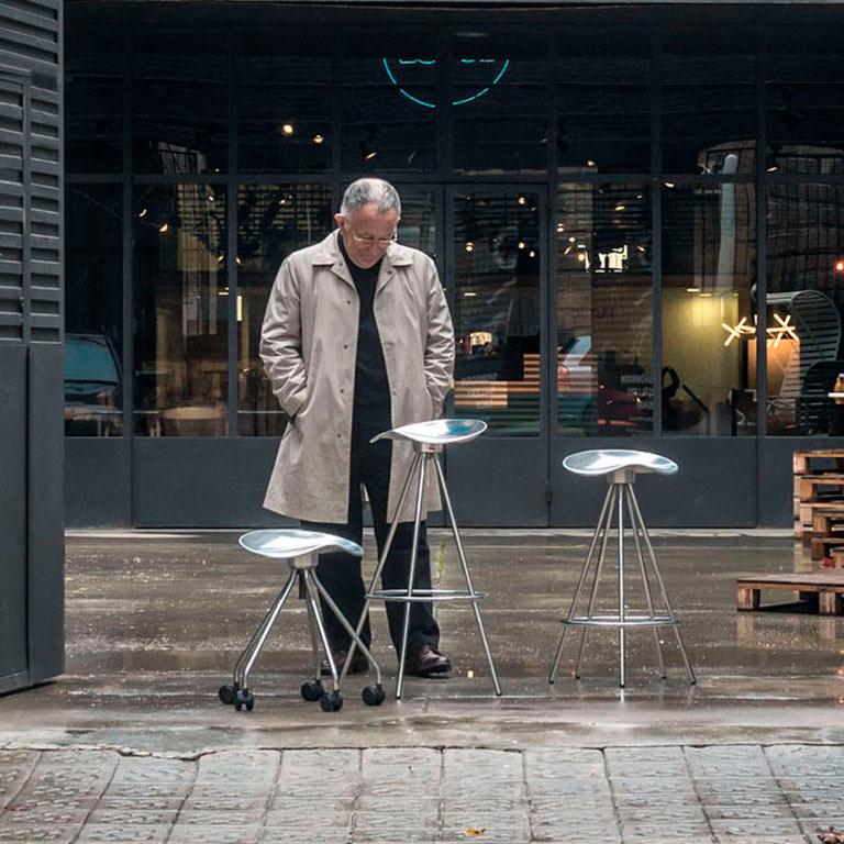 Pepe Cortes Contemporary Jamaica Steel Wood Stool for BD Barcelona For Sale 2