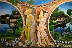 Enter the Garden of Dreams (diptych) - oil and acrylic on canvas