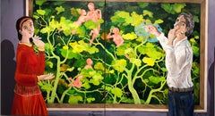 Garden in Spring (diptych) - oil and acrylic on canvas