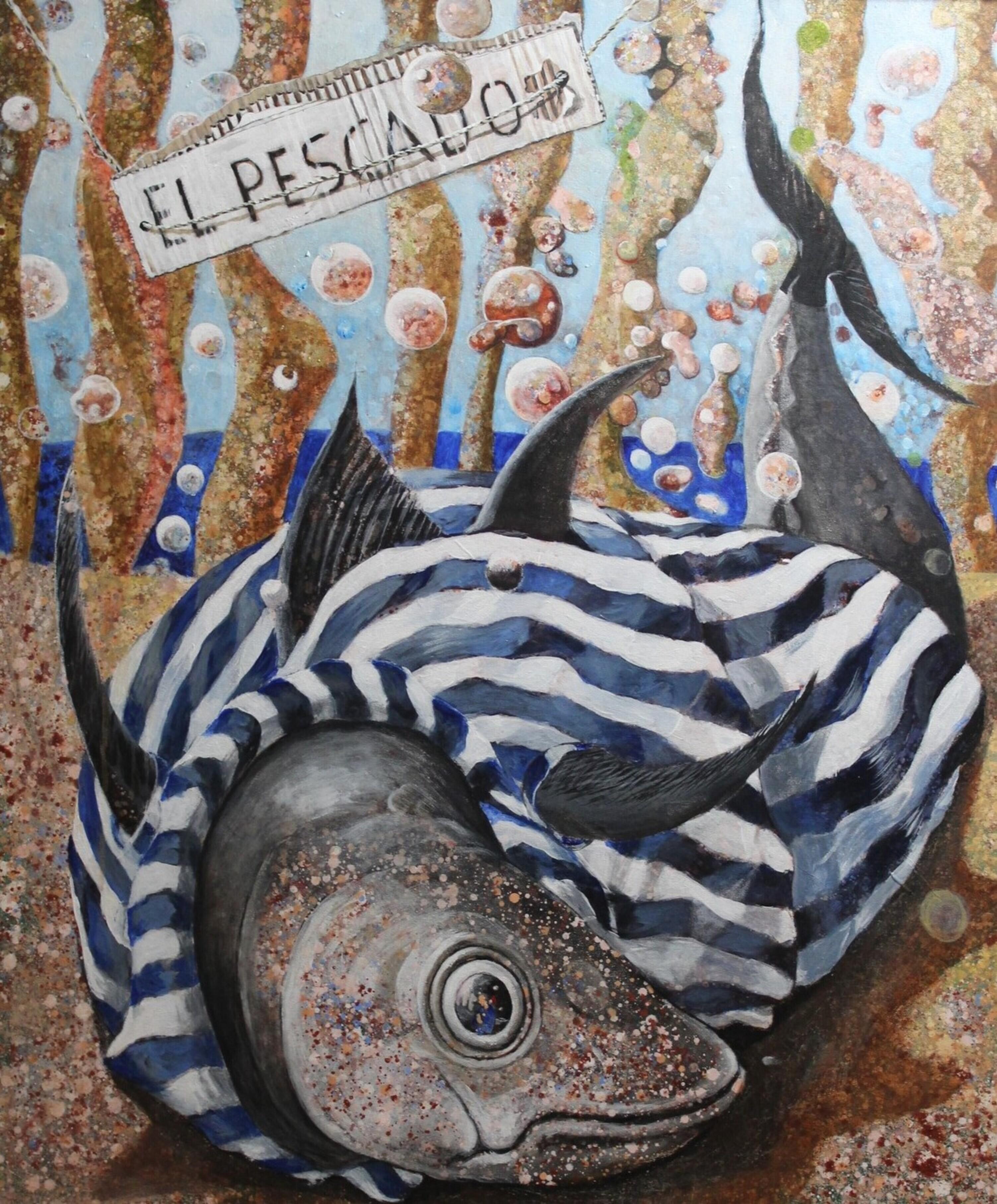 Pepe Hidalgo Animal Painting - El Pescado - acrylic on canvas