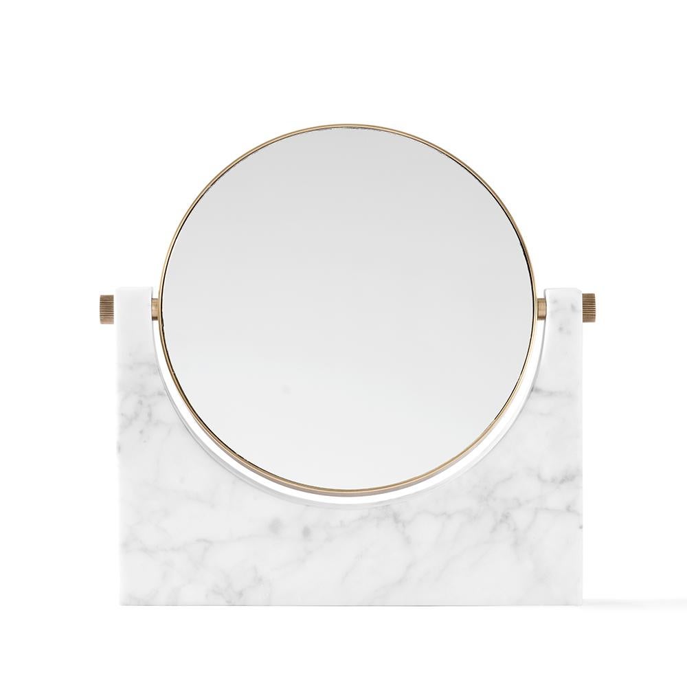 The classic standing mirror gets a functionalist update with this new wall attachment. The focus on materials and quality makes the Pepe marble mirror timeless.

The Pepe Marble Mirror, designed by Milan-based firm Studiopepe, is an elegant study