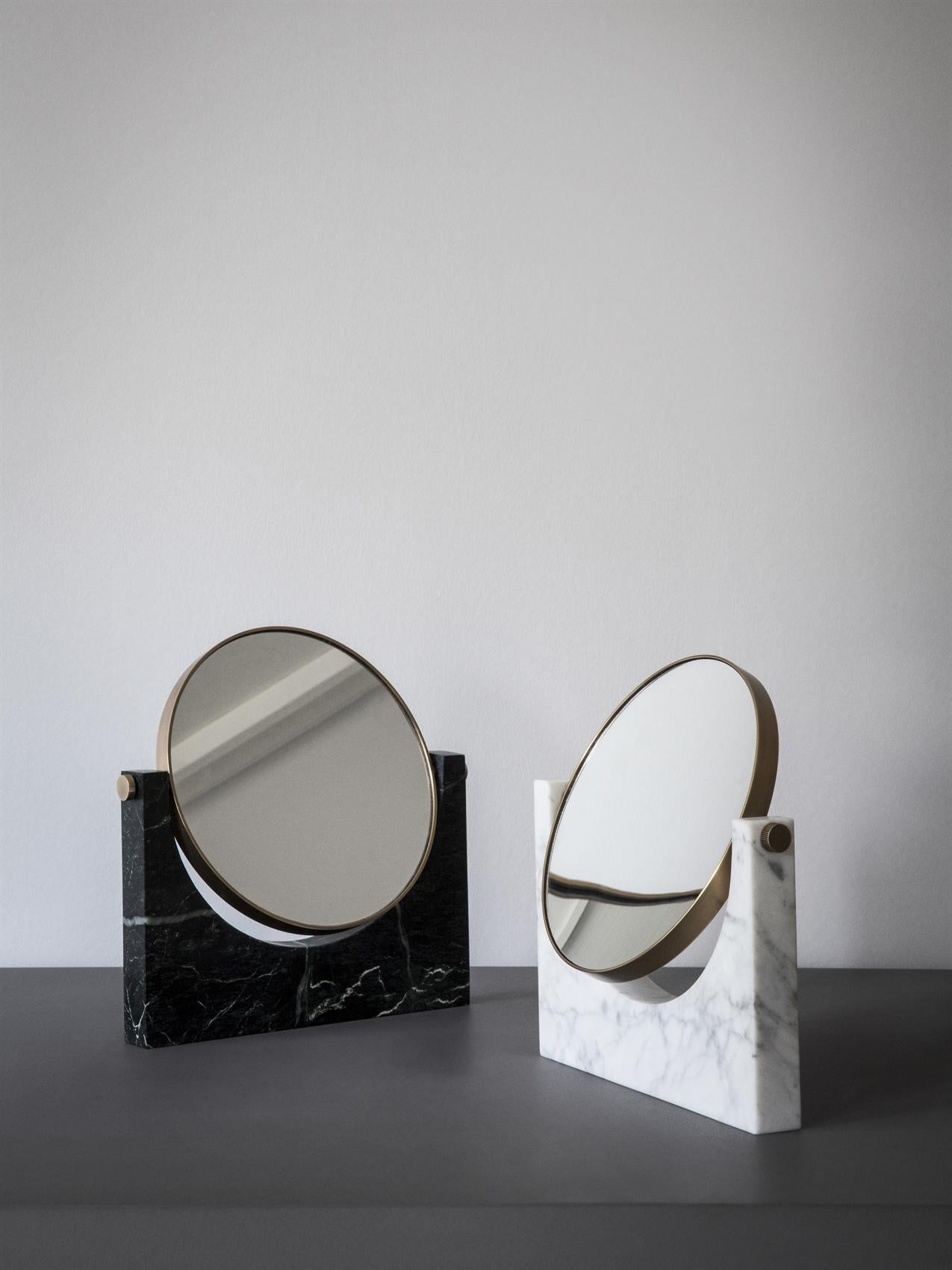 marble and brass mirror