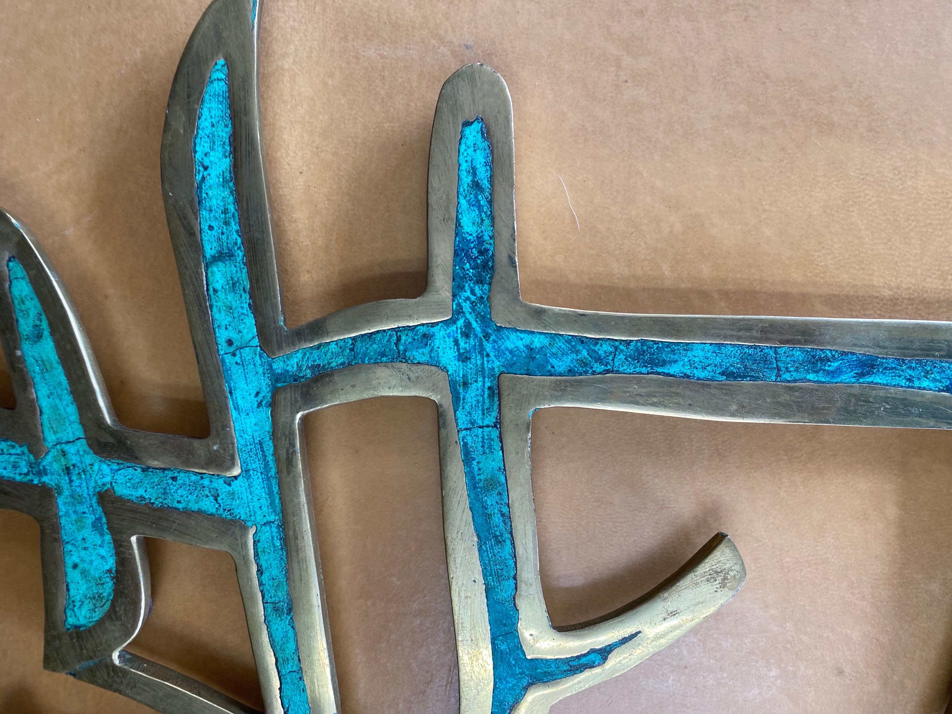 Mid-Century moderno Appendiabiti ornamentale in ottone di Pepe Mendoza, circa anni '50 in vendita