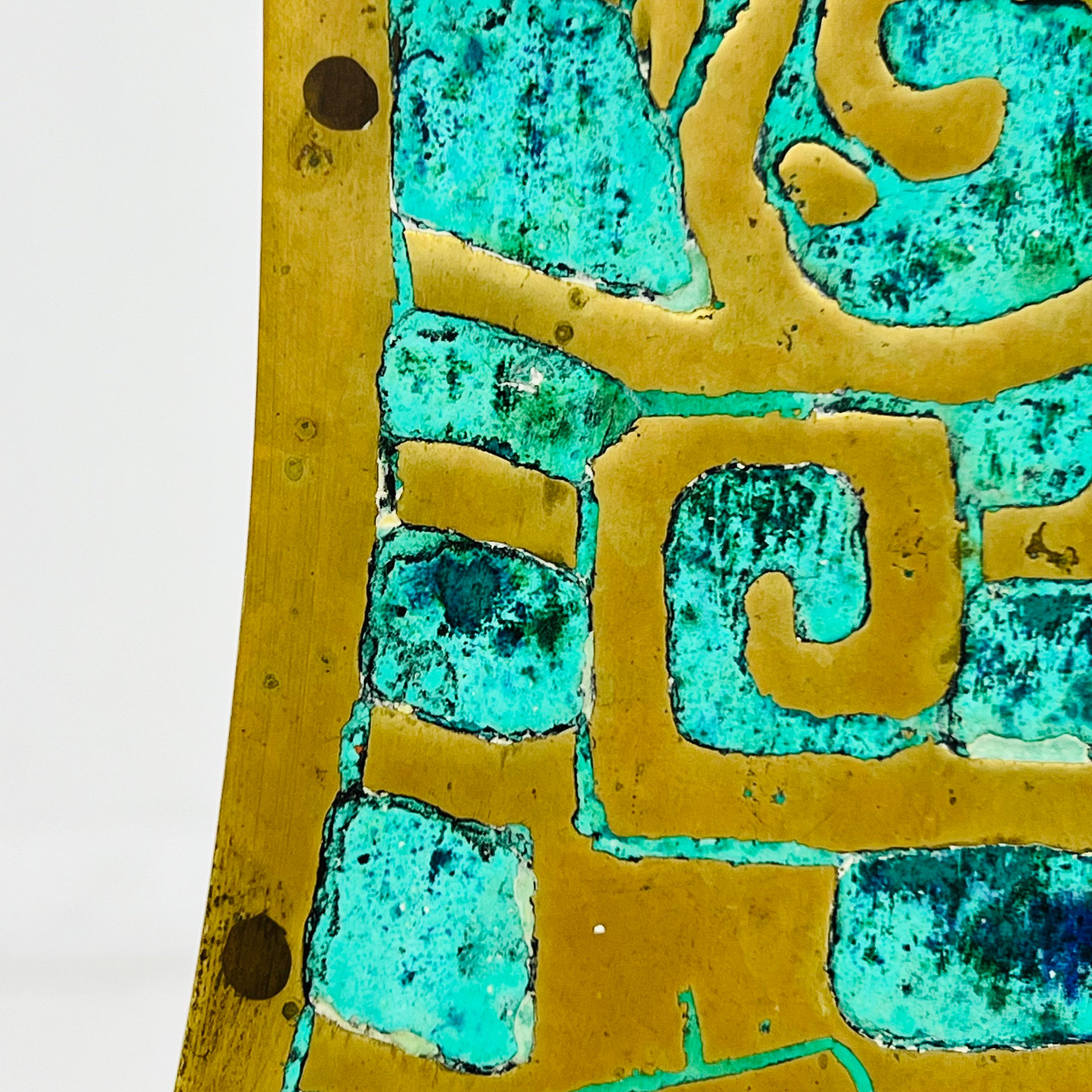 Lampe Pepe Mendoza laiton et incrustation turquoise en vente 9