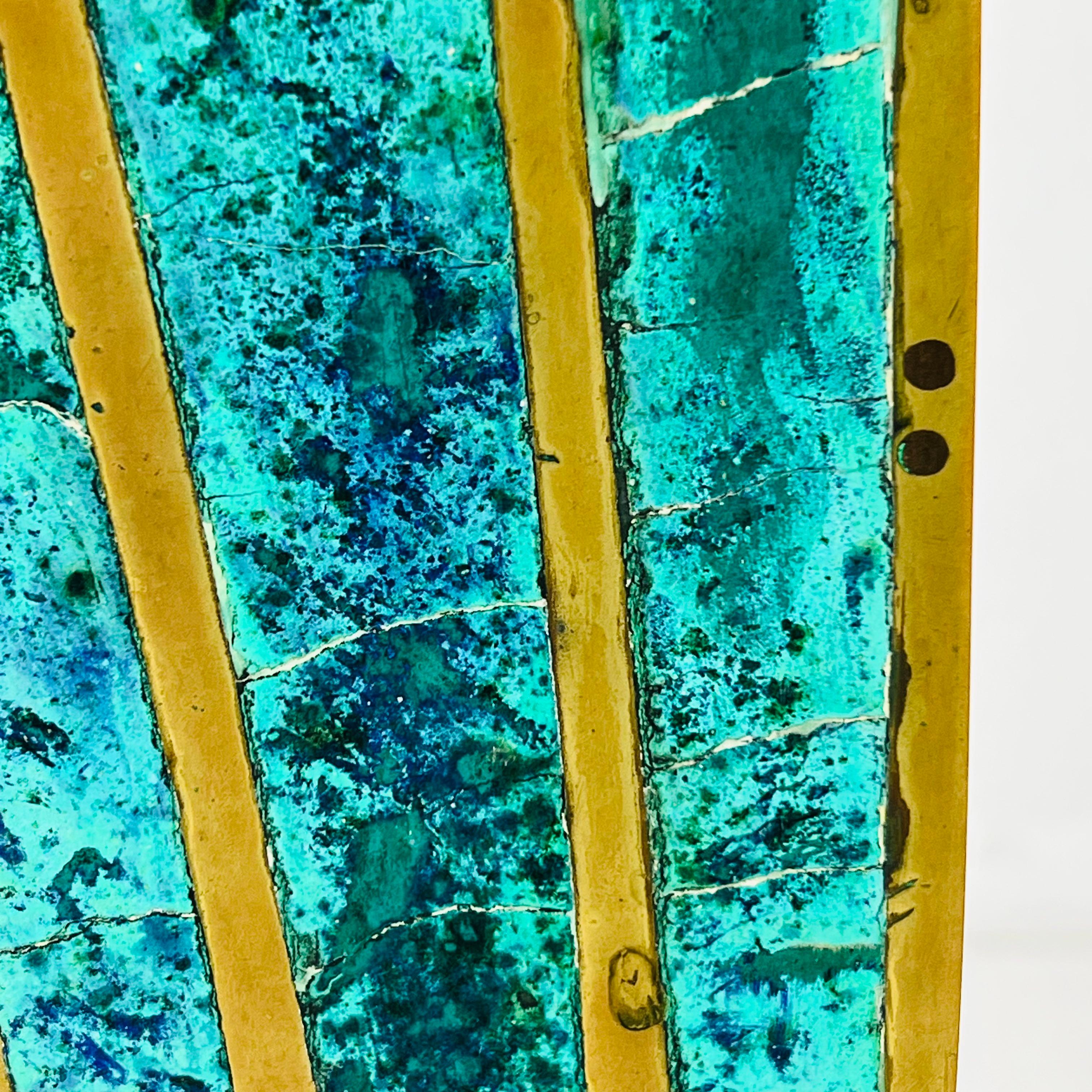 Lampe Pepe Mendoza laiton et incrustation turquoise en vente 10