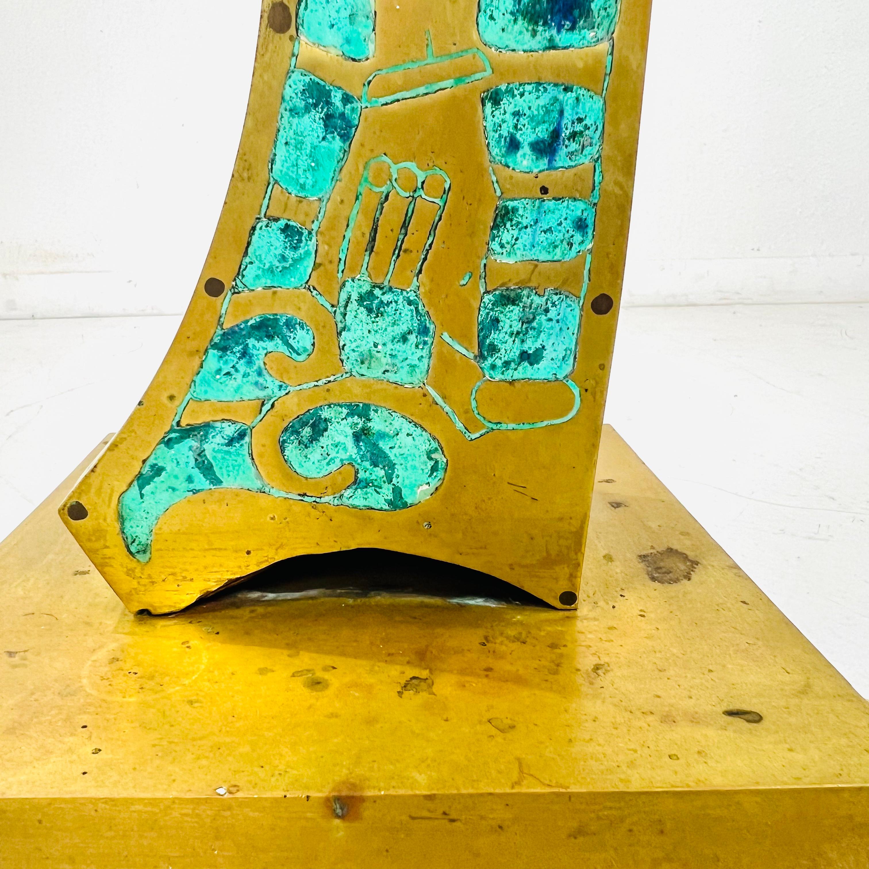 Lampe Pepe Mendoza laiton et incrustation turquoise en vente 13