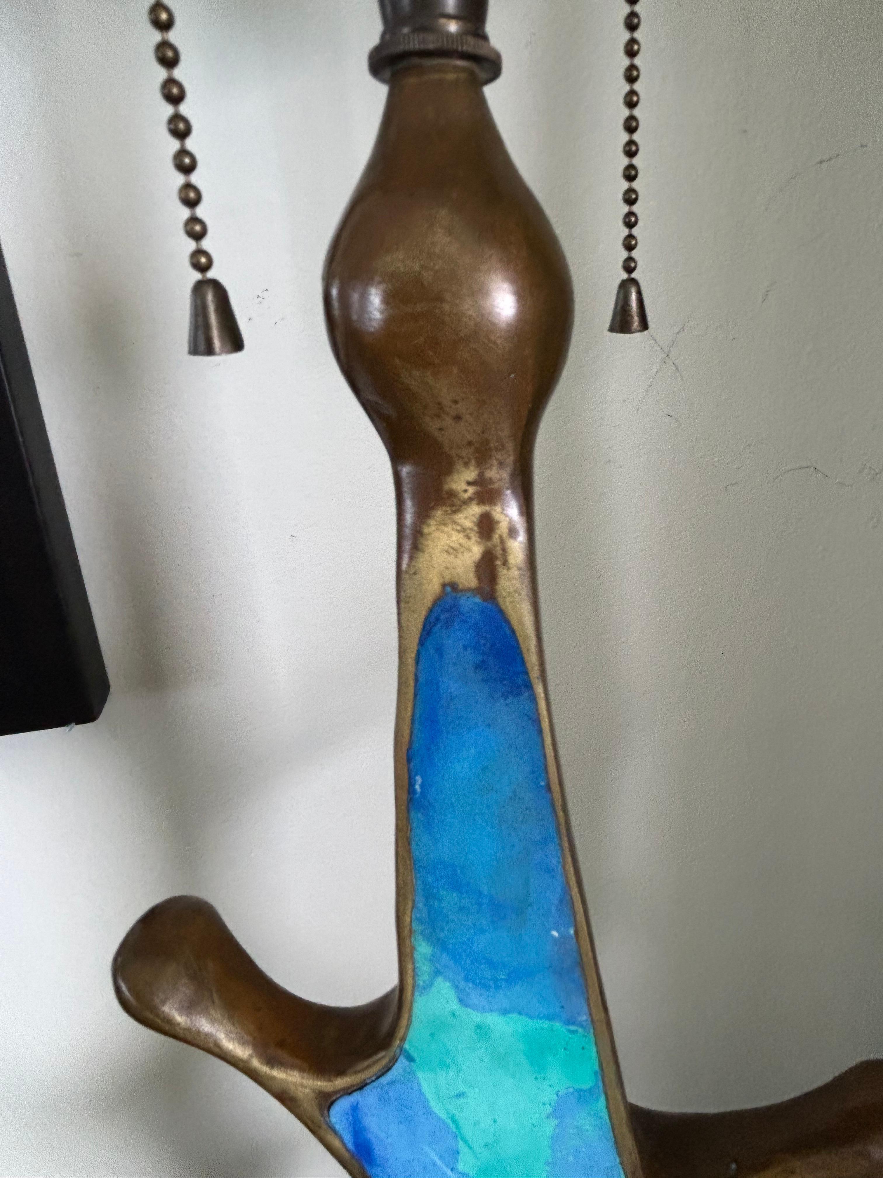 Pepe Mendoza, Lampade freeform in bronzo e smalto ... una coppia in vendita 11