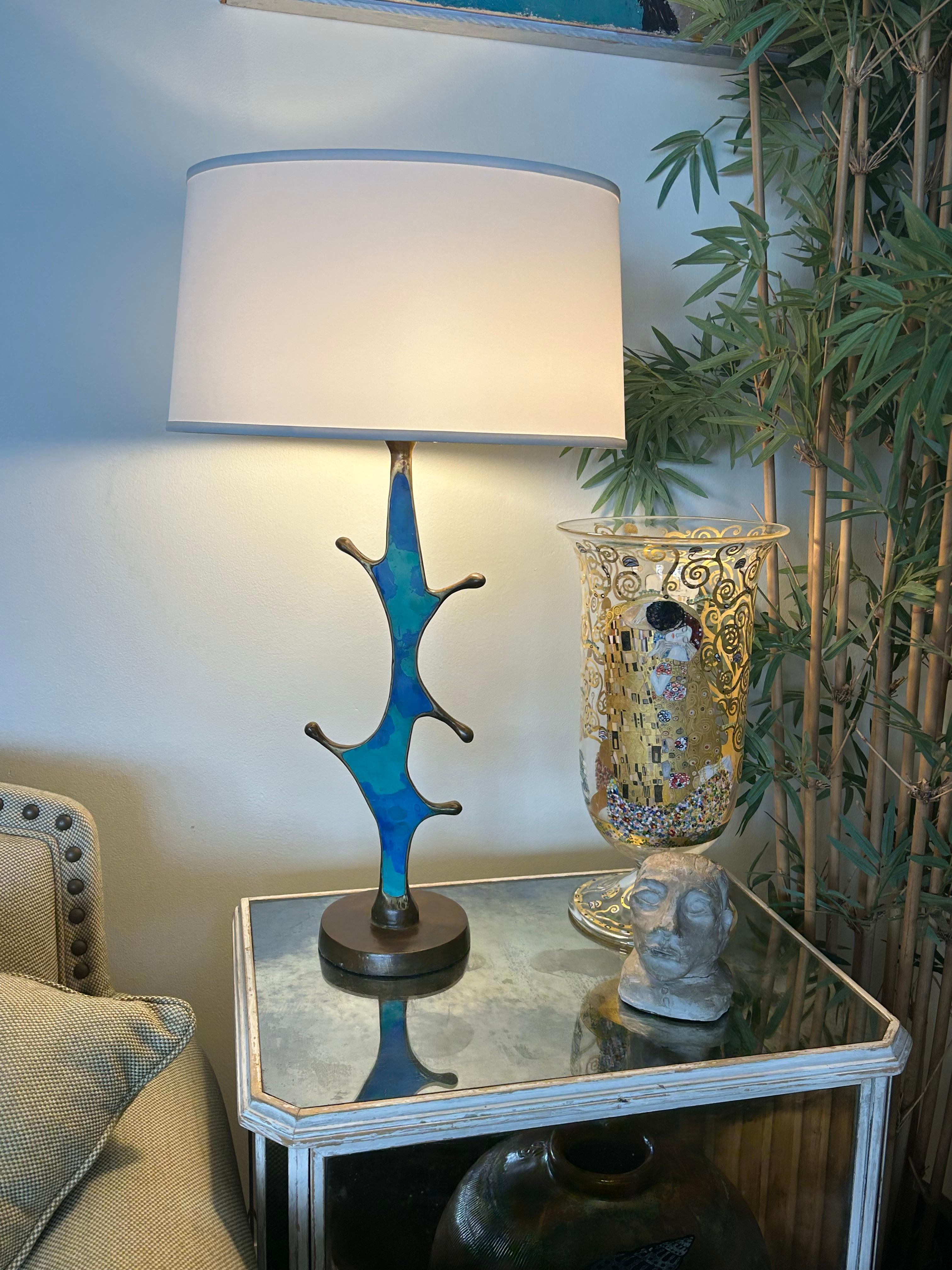 Messicano Pepe Mendoza, Lampade freeform in bronzo e smalto ... una coppia in vendita