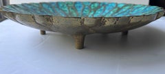 Pepe Mendoza "  Lotus " enamel brass centerpiece / large bowl 13.5" , marked