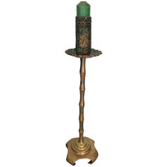 Pepe Mendoza Lotus Floor Candlestick Holder Key Stand and Original Candle, 1958