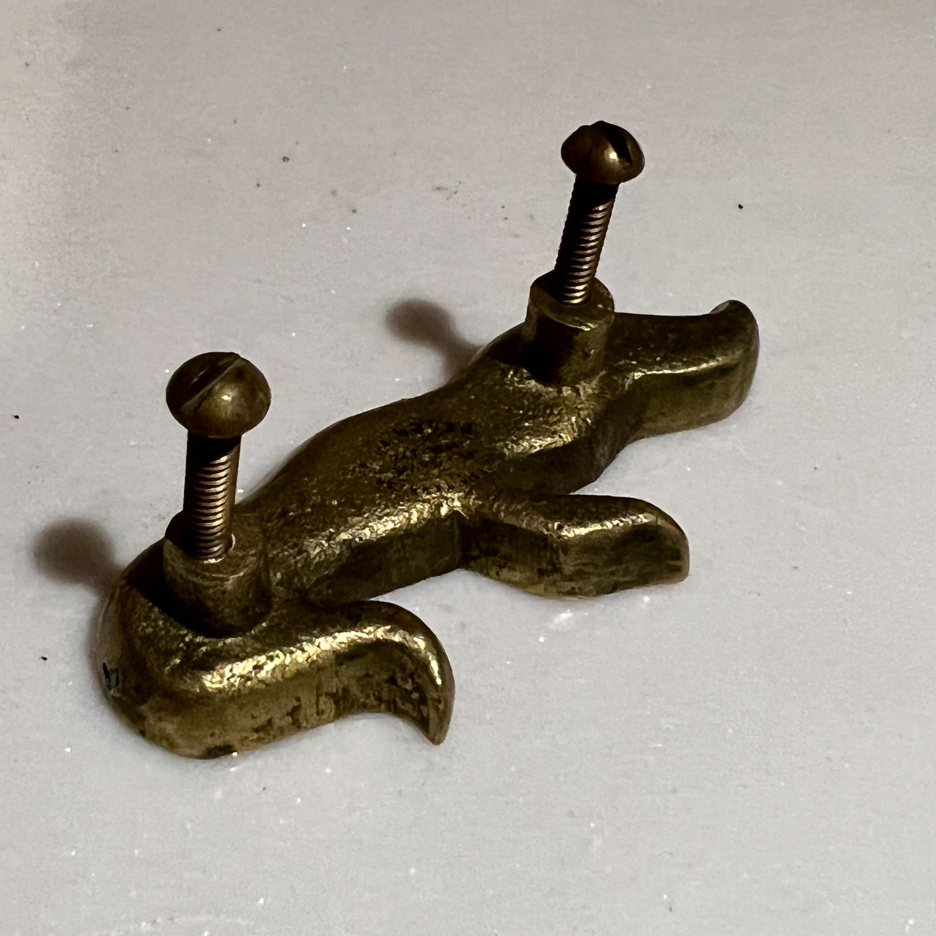 Mid-Century Modern Pepe Mendoza Mayan Revival Flame Pull Handle Bronze and Malachite Mexico 1950s