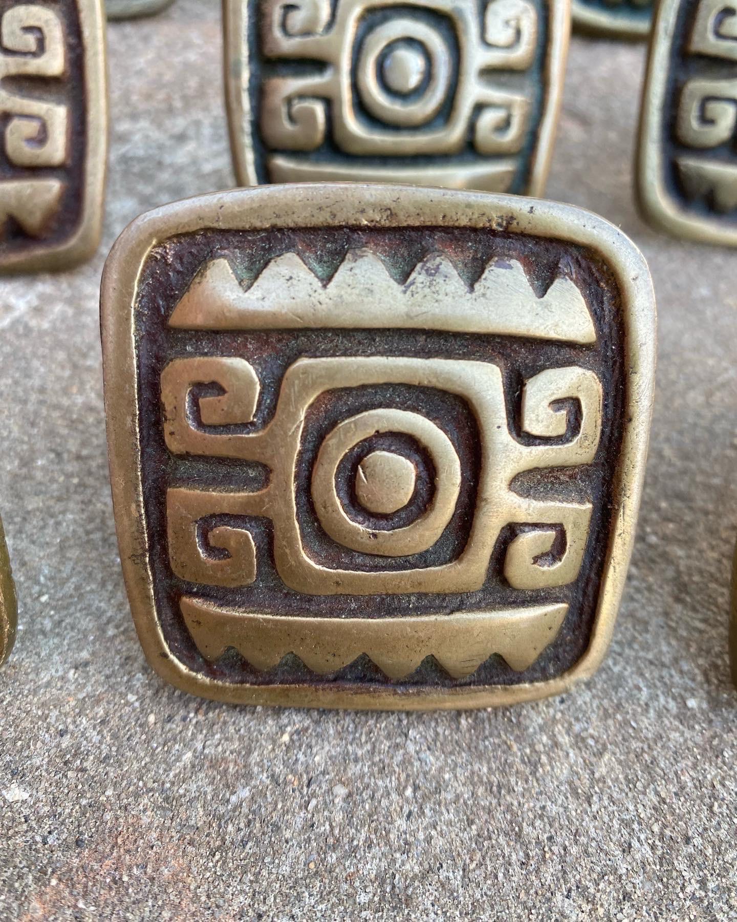 Mid-20th Century Pepe Mendoza Mexican Inspired Set of 11 Furniture Handles
