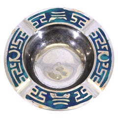 Pepe Mendoza Mexican Mid-Century Modern Silver-plate & Turquoise Dish