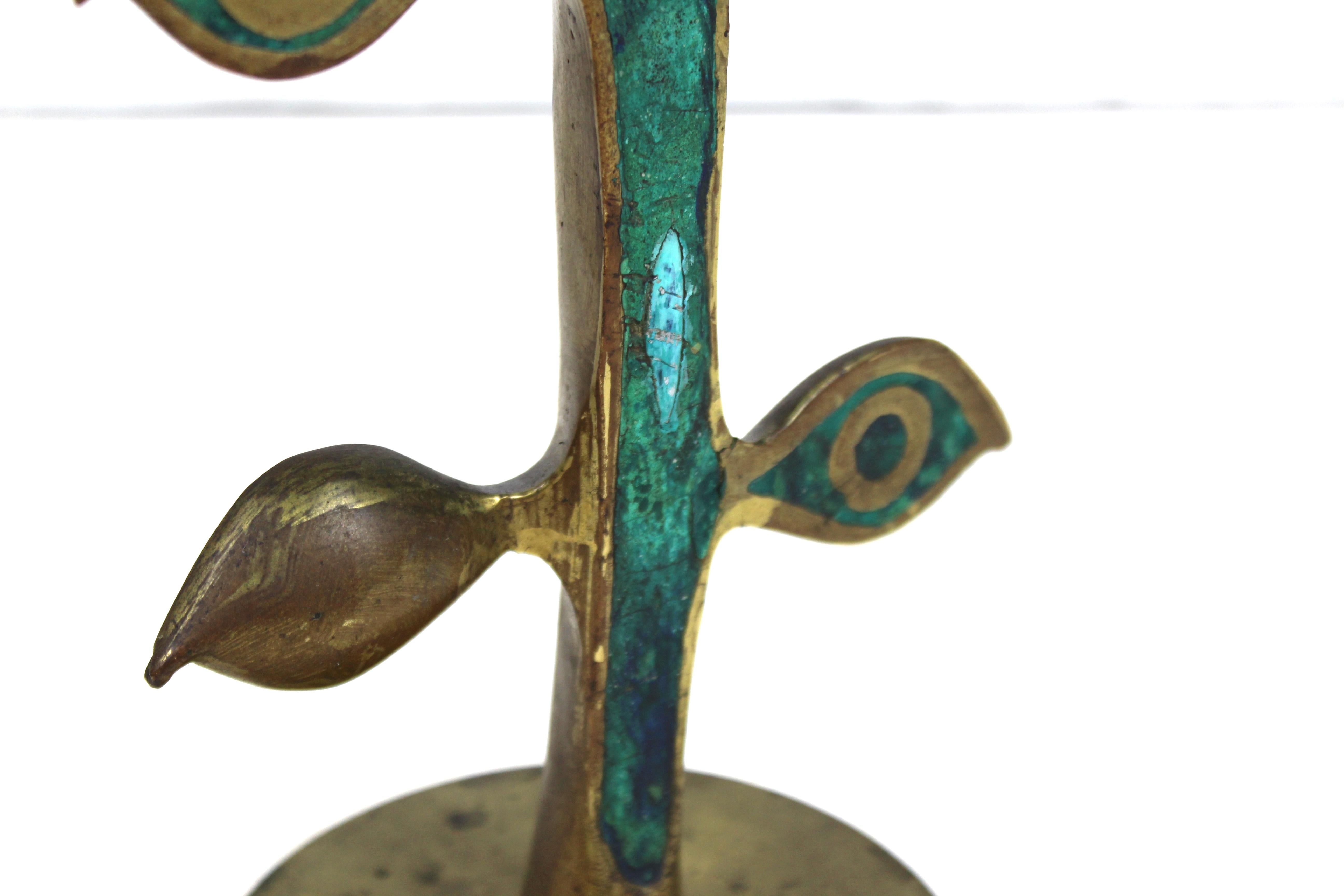 Pepe Mendoza Mid-Century Modern Rare Bronze and Turquoise Eye Sculpture / Lamp 3