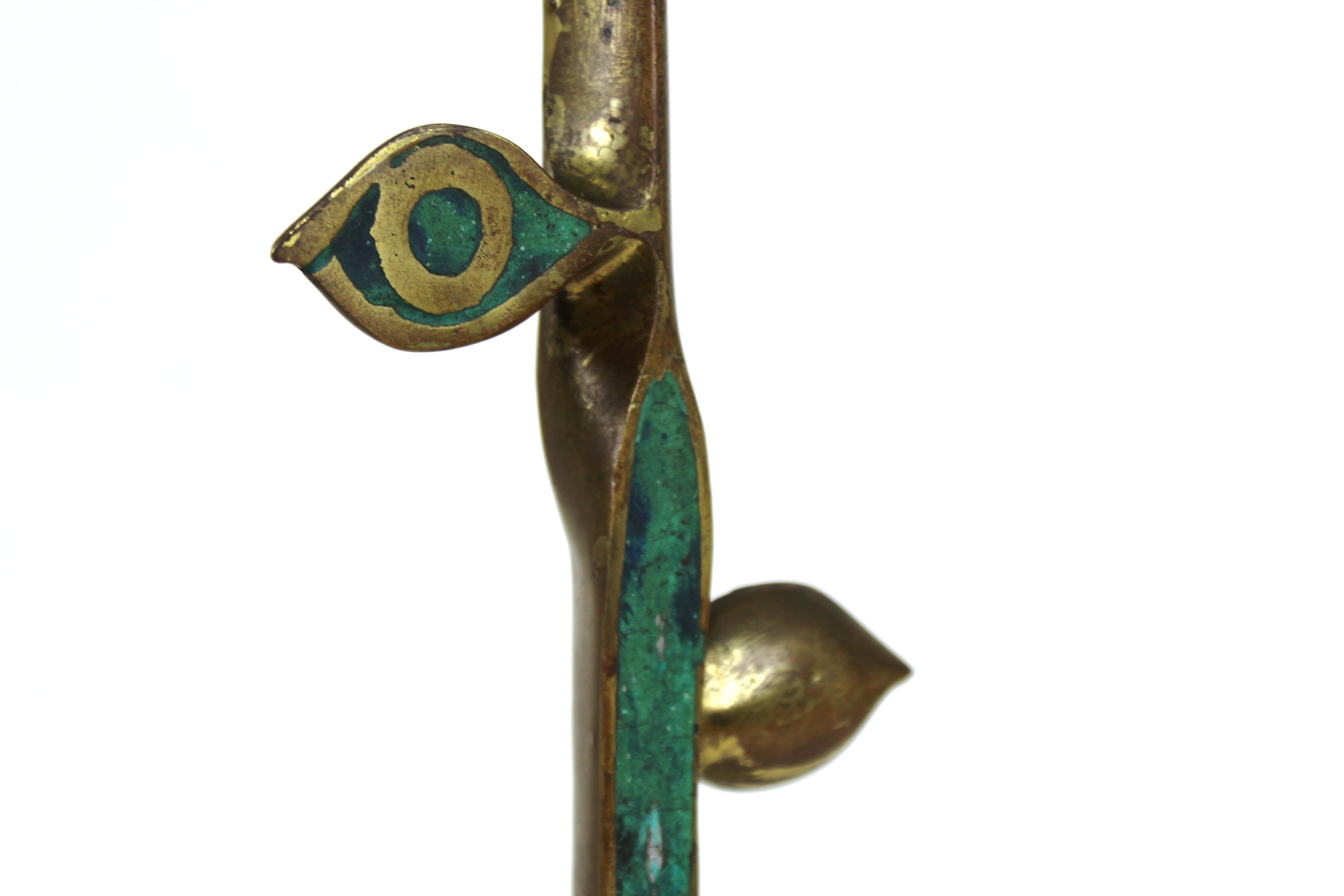Pepe Mendoza Mid-Century Modern Rare Bronze and Turquoise Eye Sculpture / Lamp 4